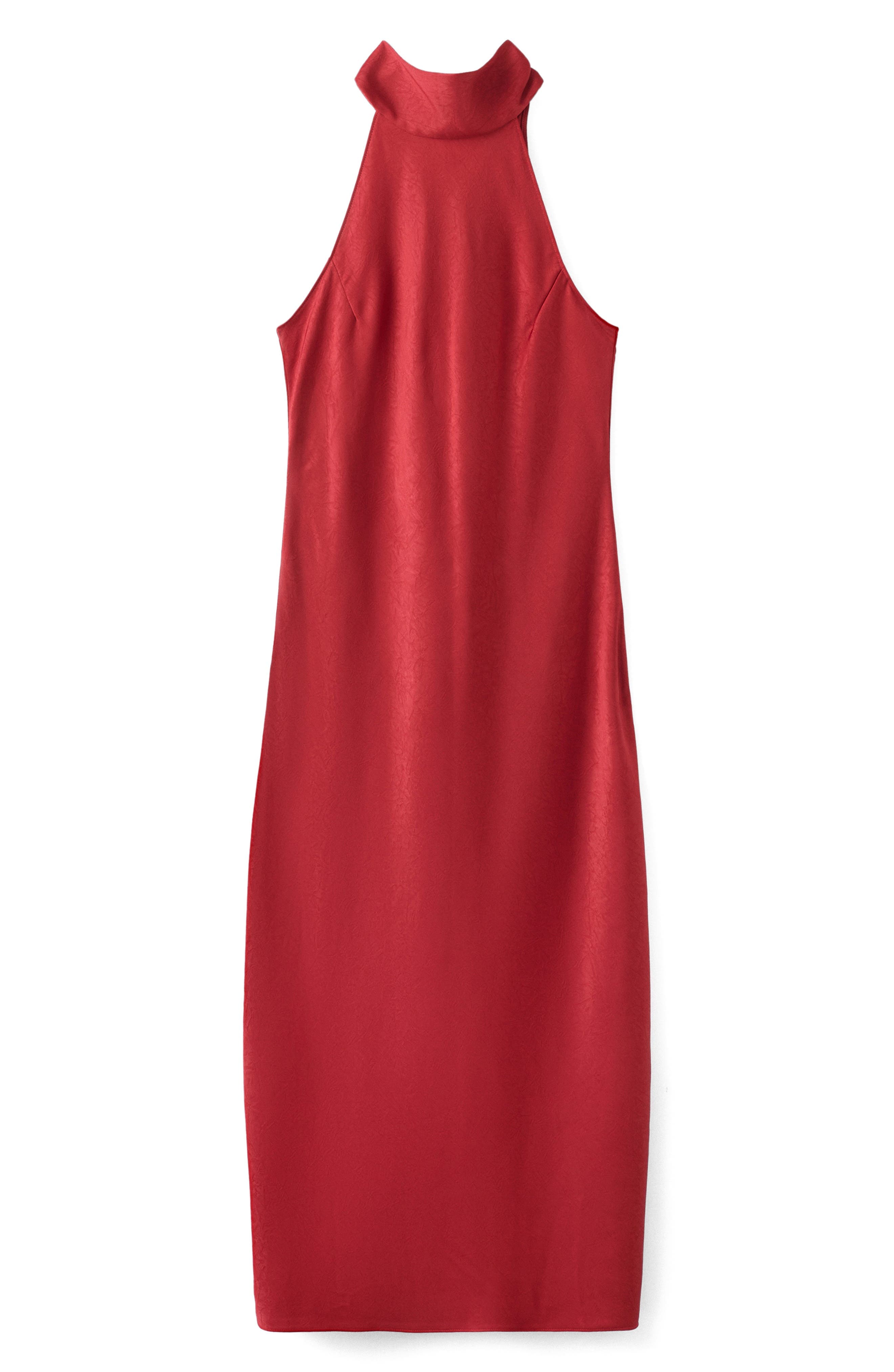 Sleeveless Crinkle Satin Maxi Dress - image 1