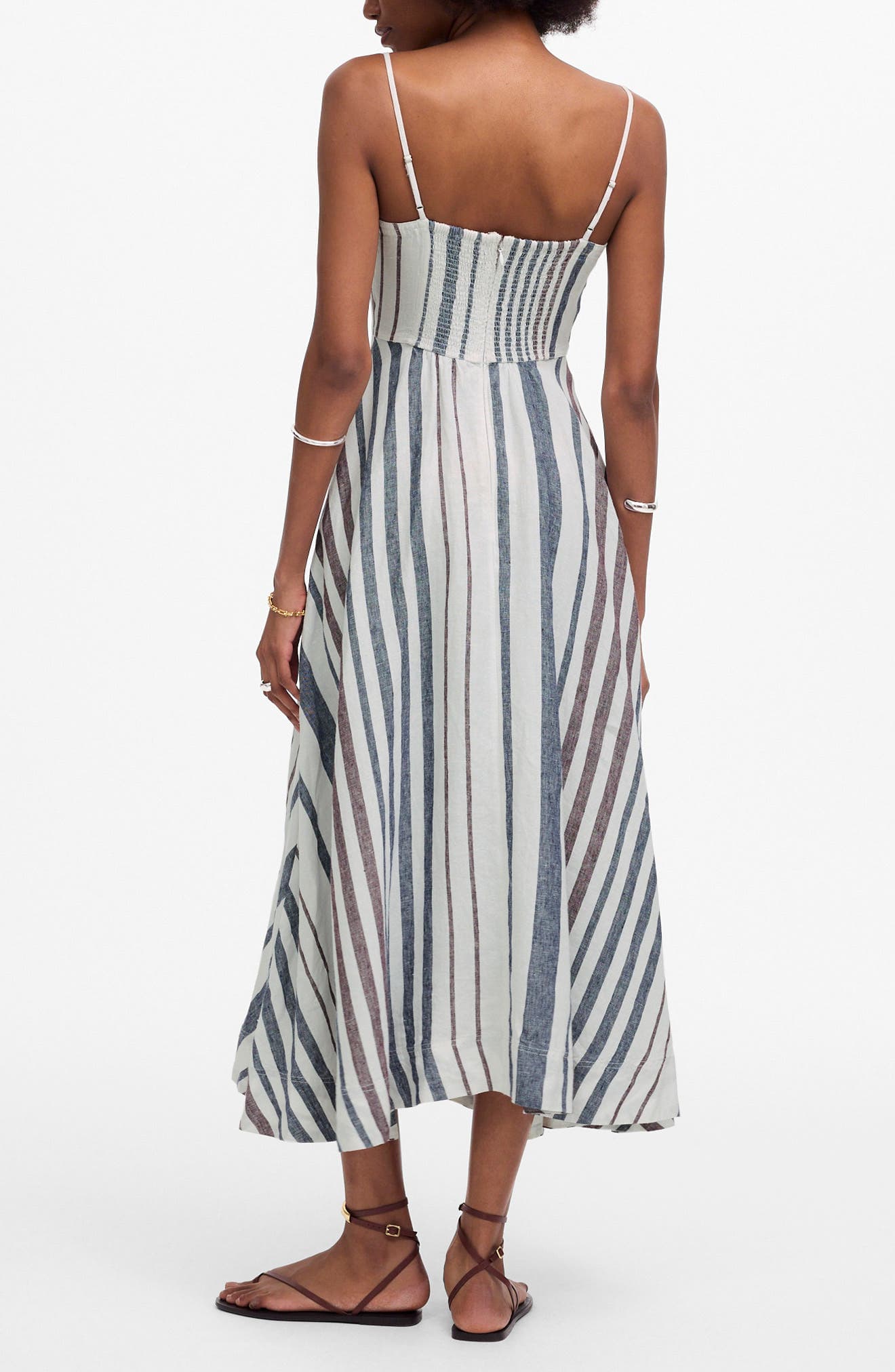 Stripe Circle Linen Maxi Dress - image 2