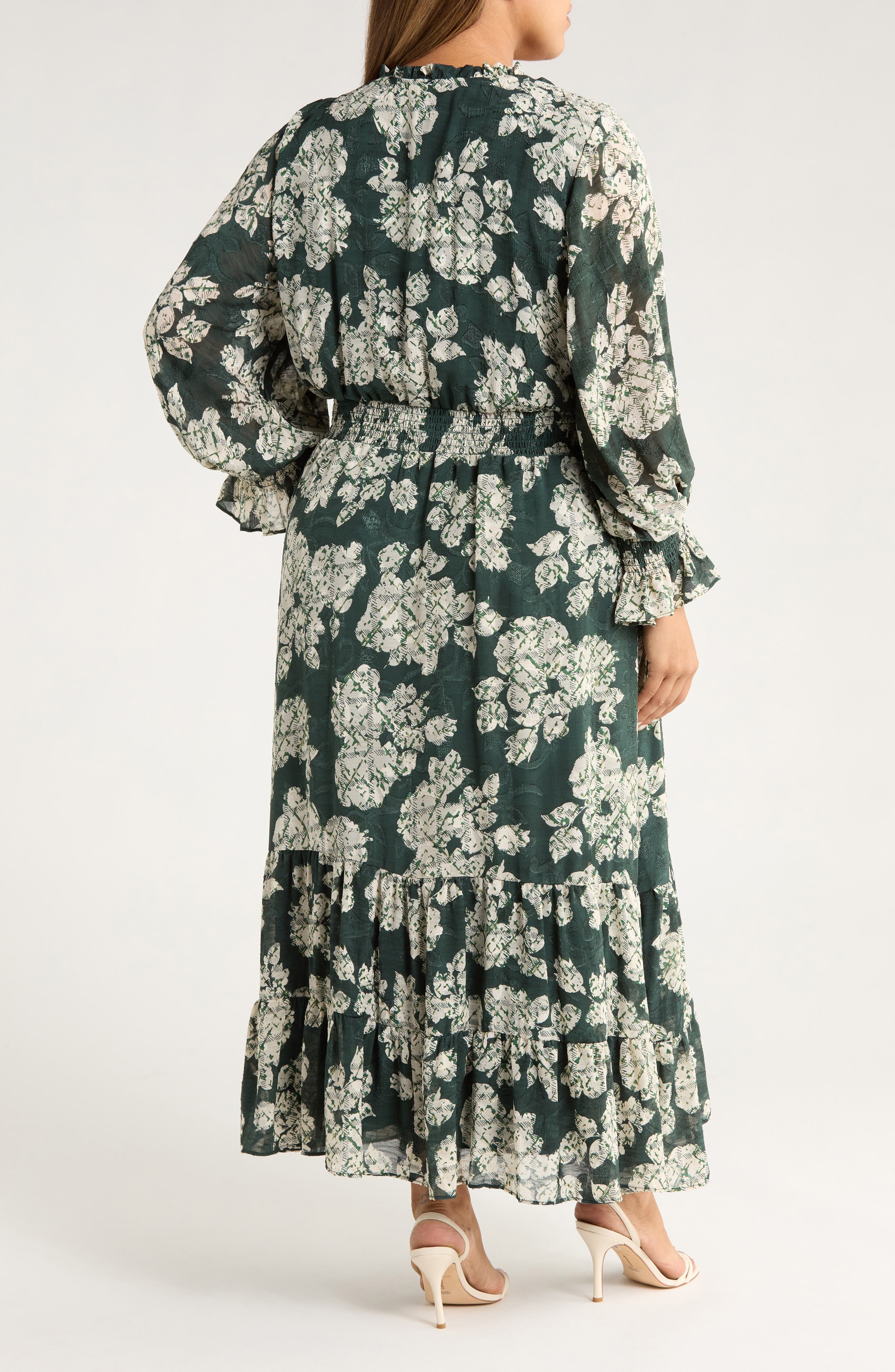 Smocked Waist Long Sleeve Maxi Dress - image 2