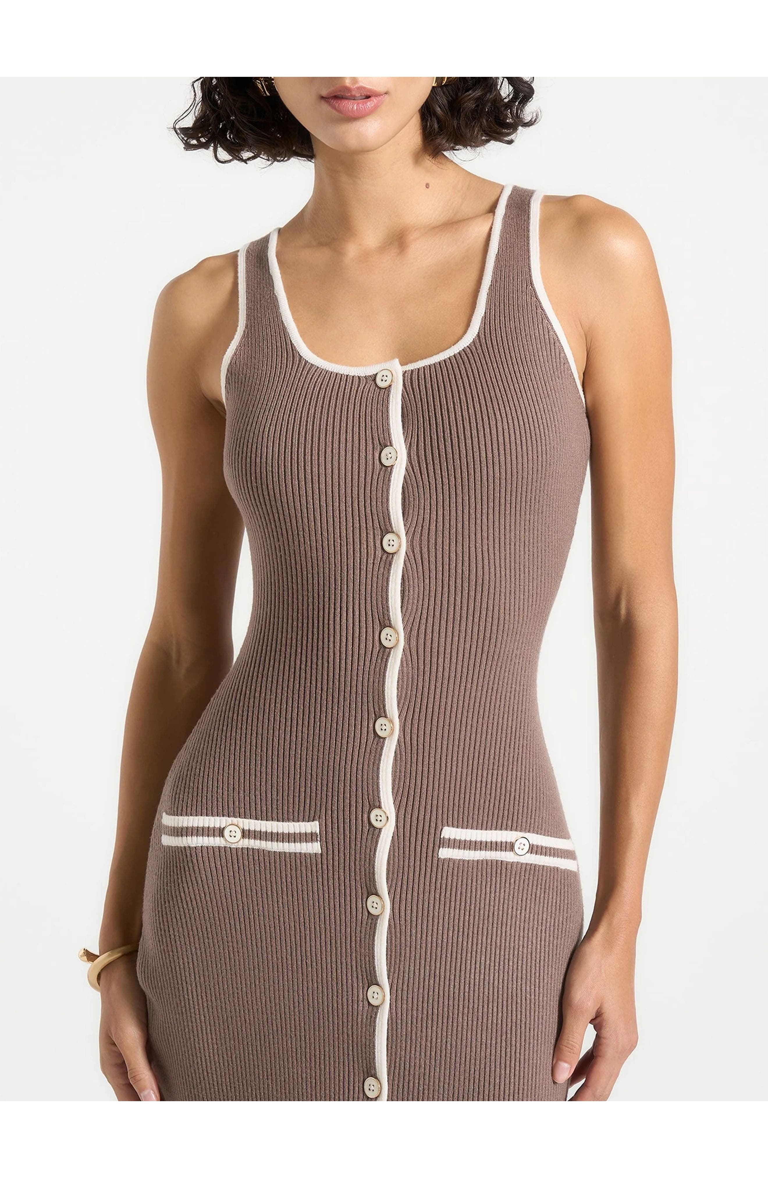 Daphne Rib Knit Contrast Midaxi Dress - image 4