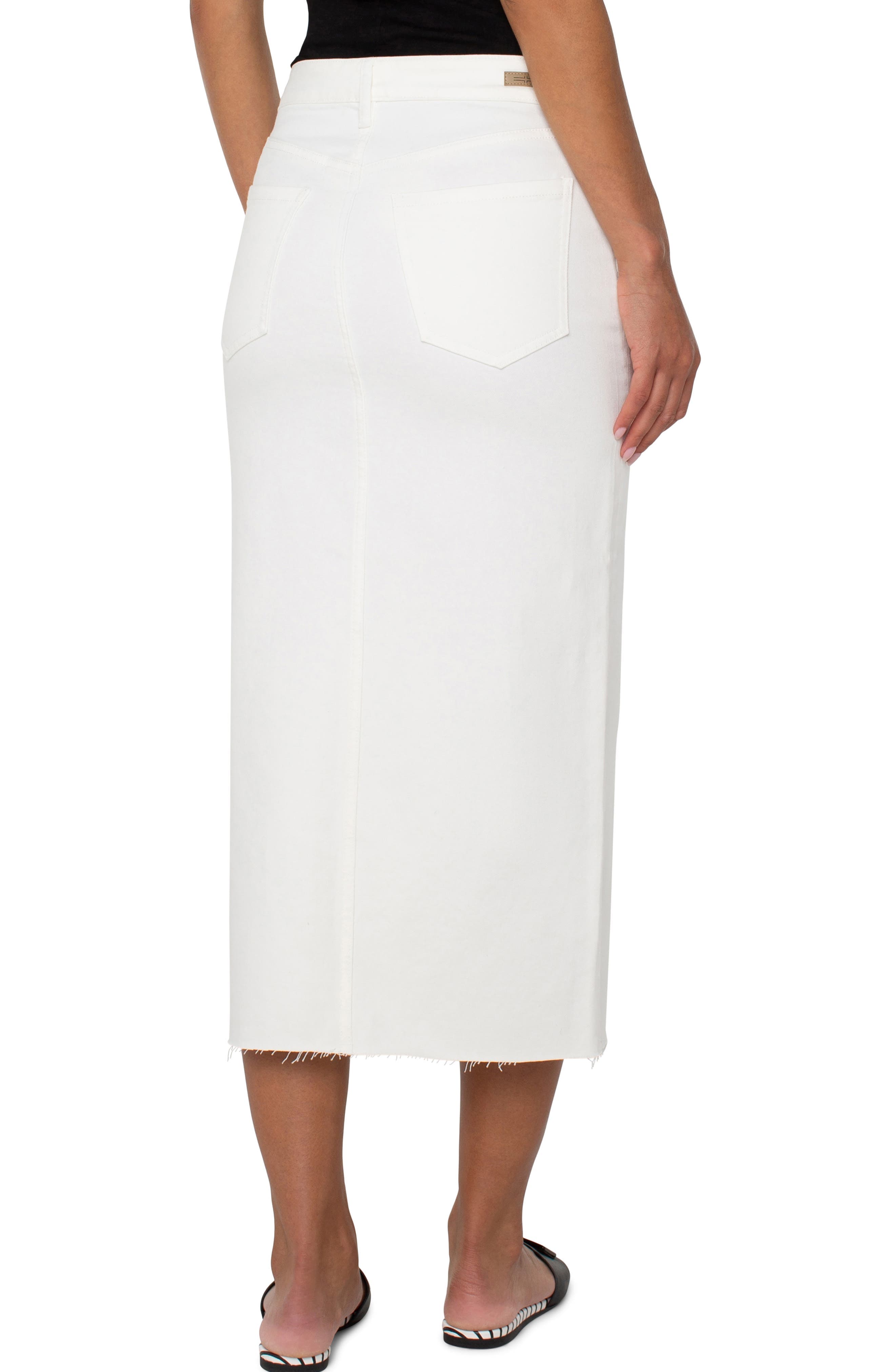 Raw Hem Denim Maxi Skirt - image 2