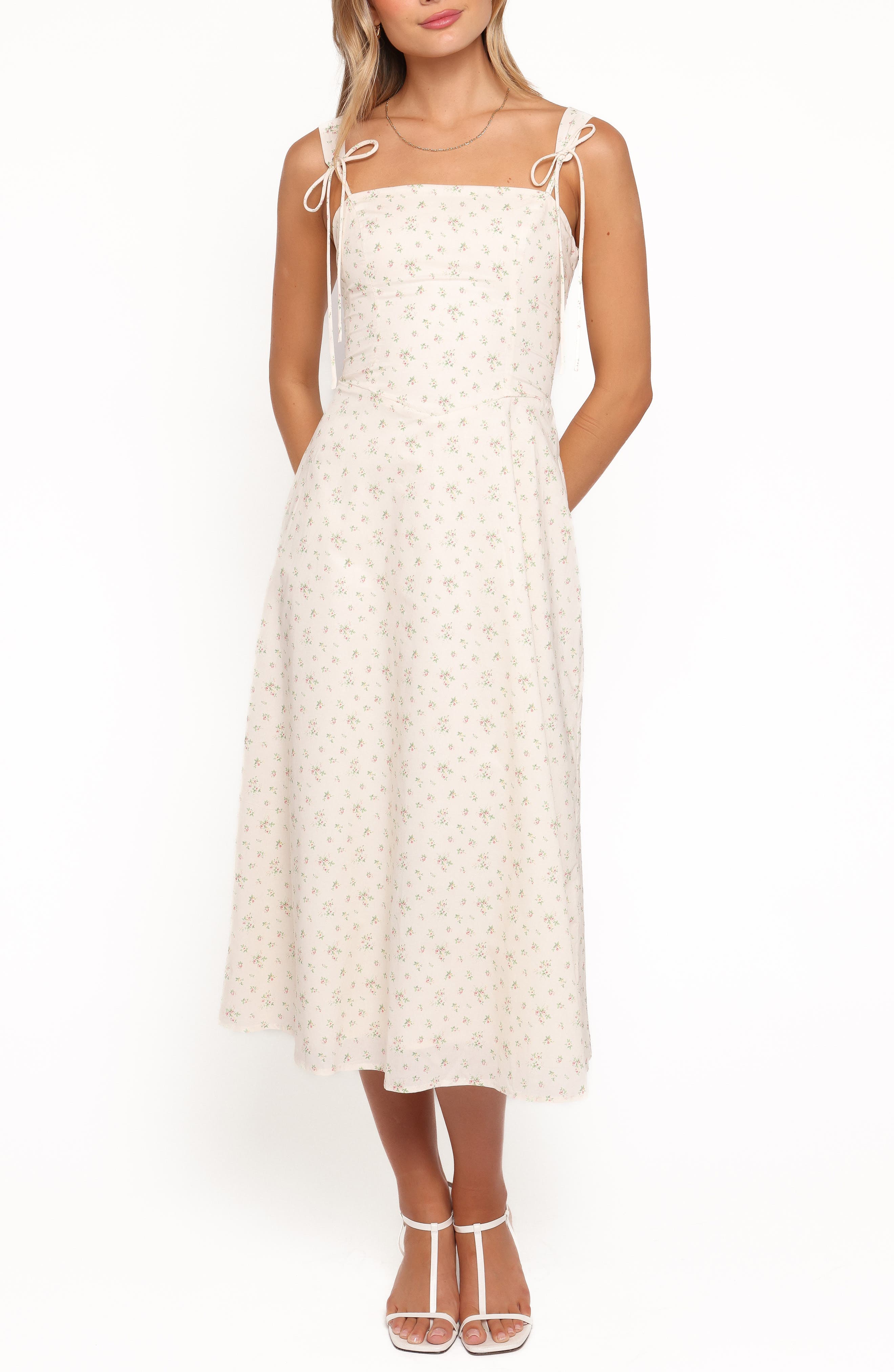 Clarissa Floral Fit & Flare Midi Dress - image 1
