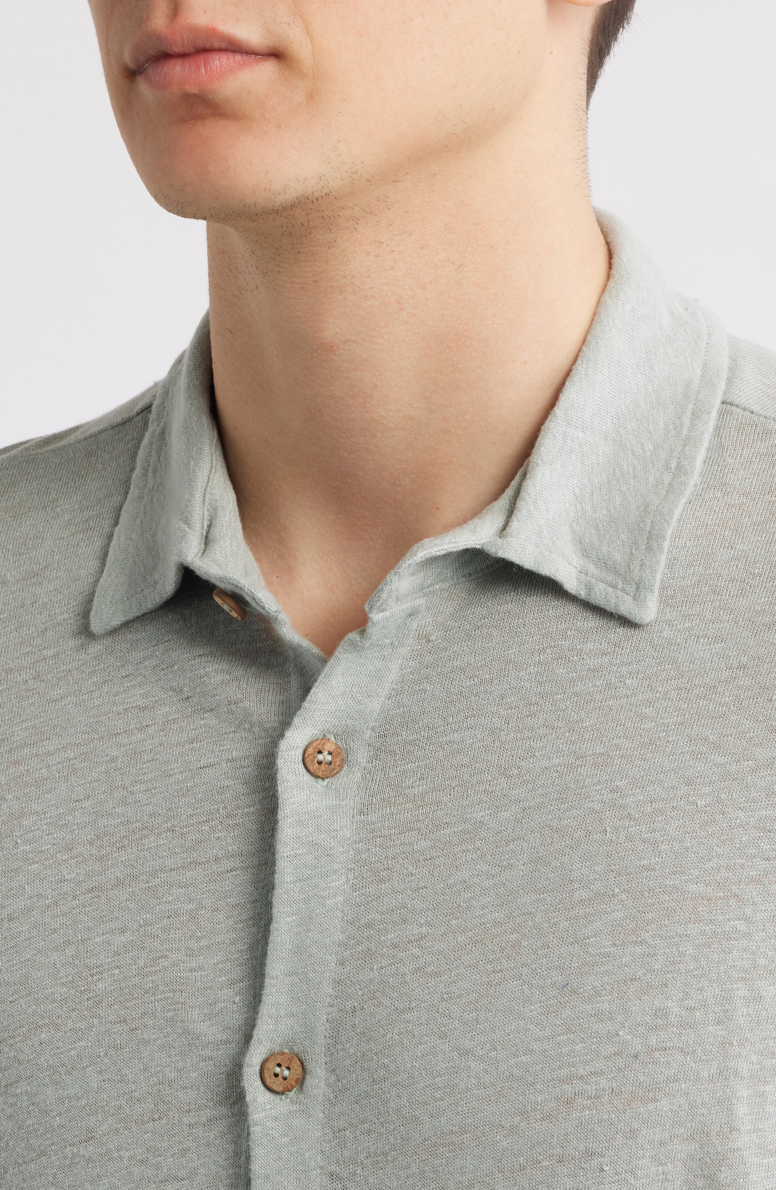Ola Linen Knit Short Sleeve Button-Up - image 4