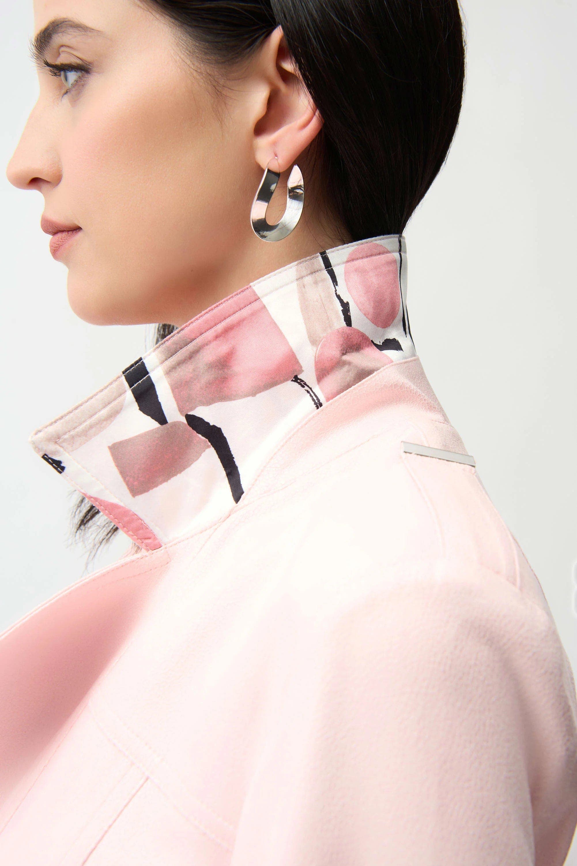Foiled Faux Suede Fitted Jacket with Decorative Buckles - image 2
