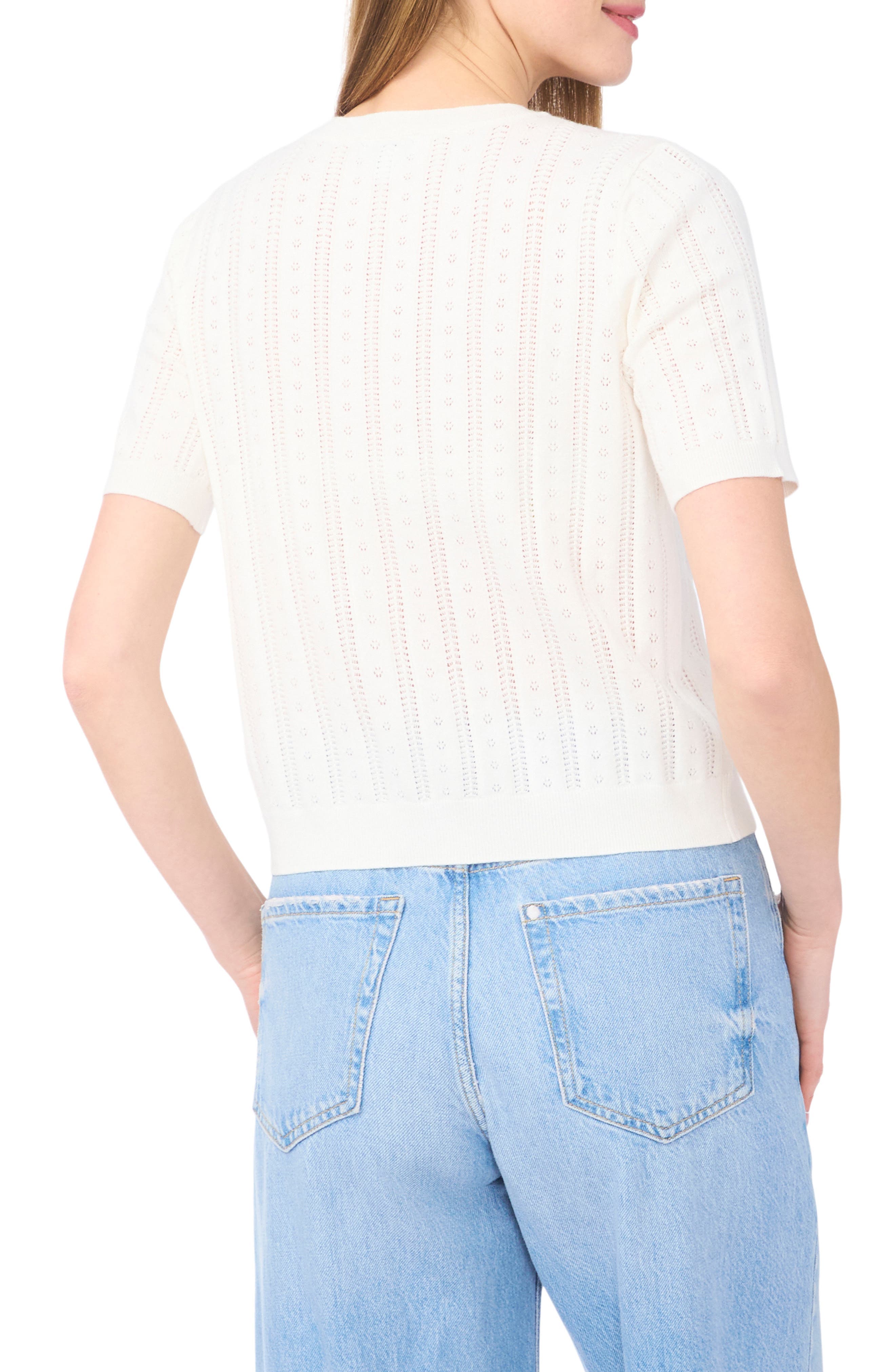 Pointelle Knit Sweater - image 2