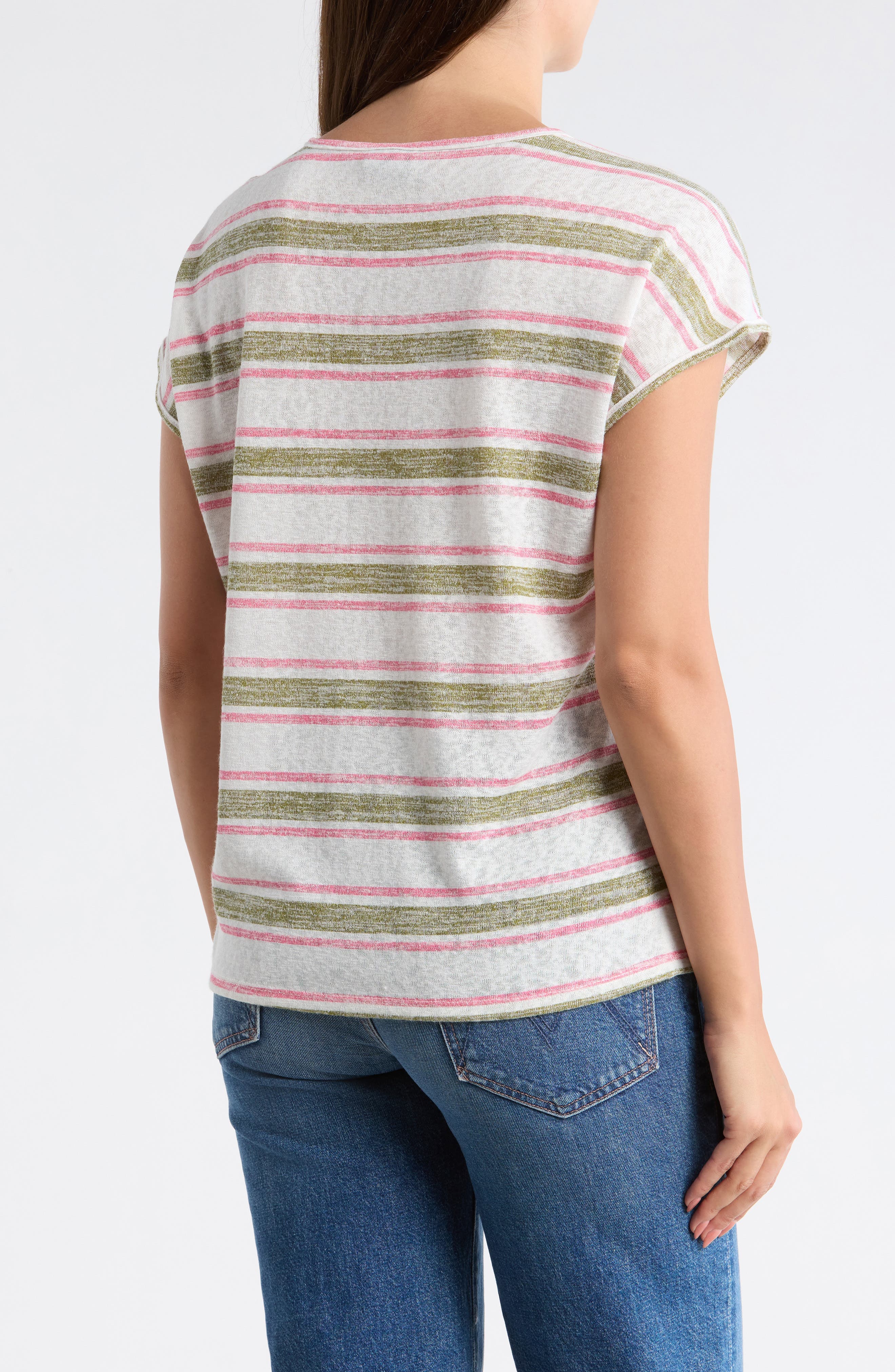 Caty Relaxed Stripe Slubbed T-Shirt - image 2
