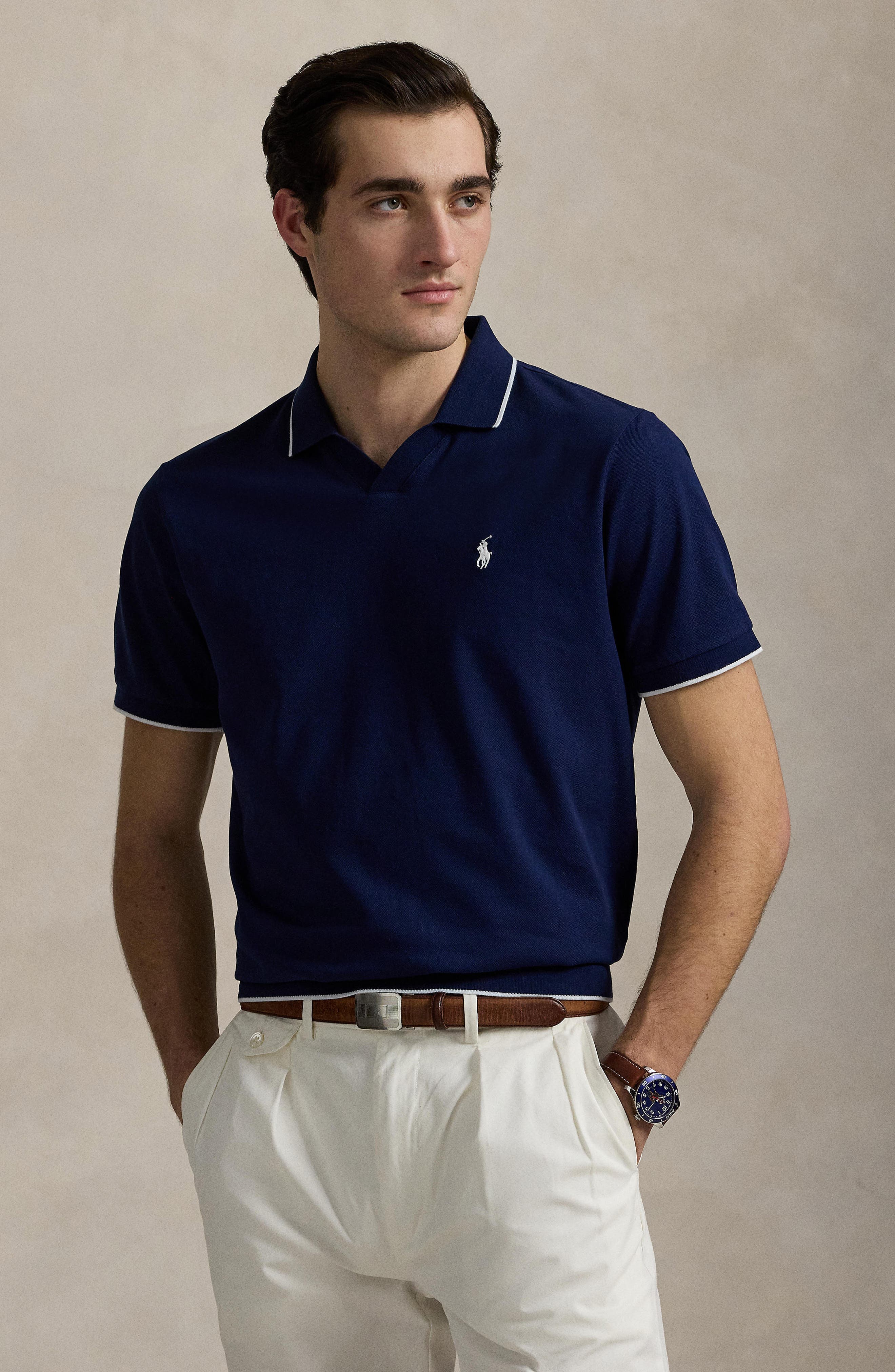 Jacquard Mesh Polo - image 2