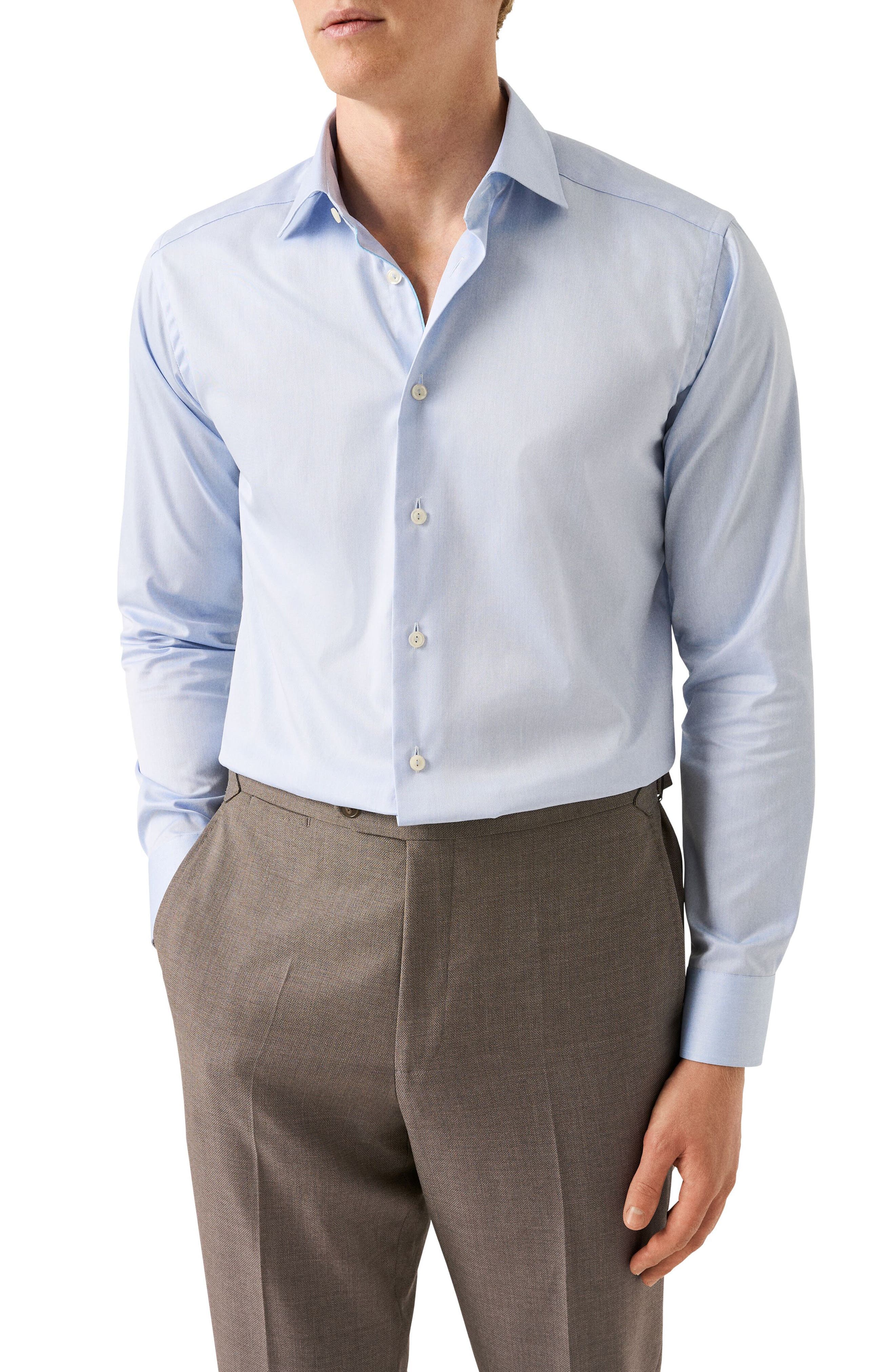Slim Fit Solid Cotton Dress Shirt - image 1