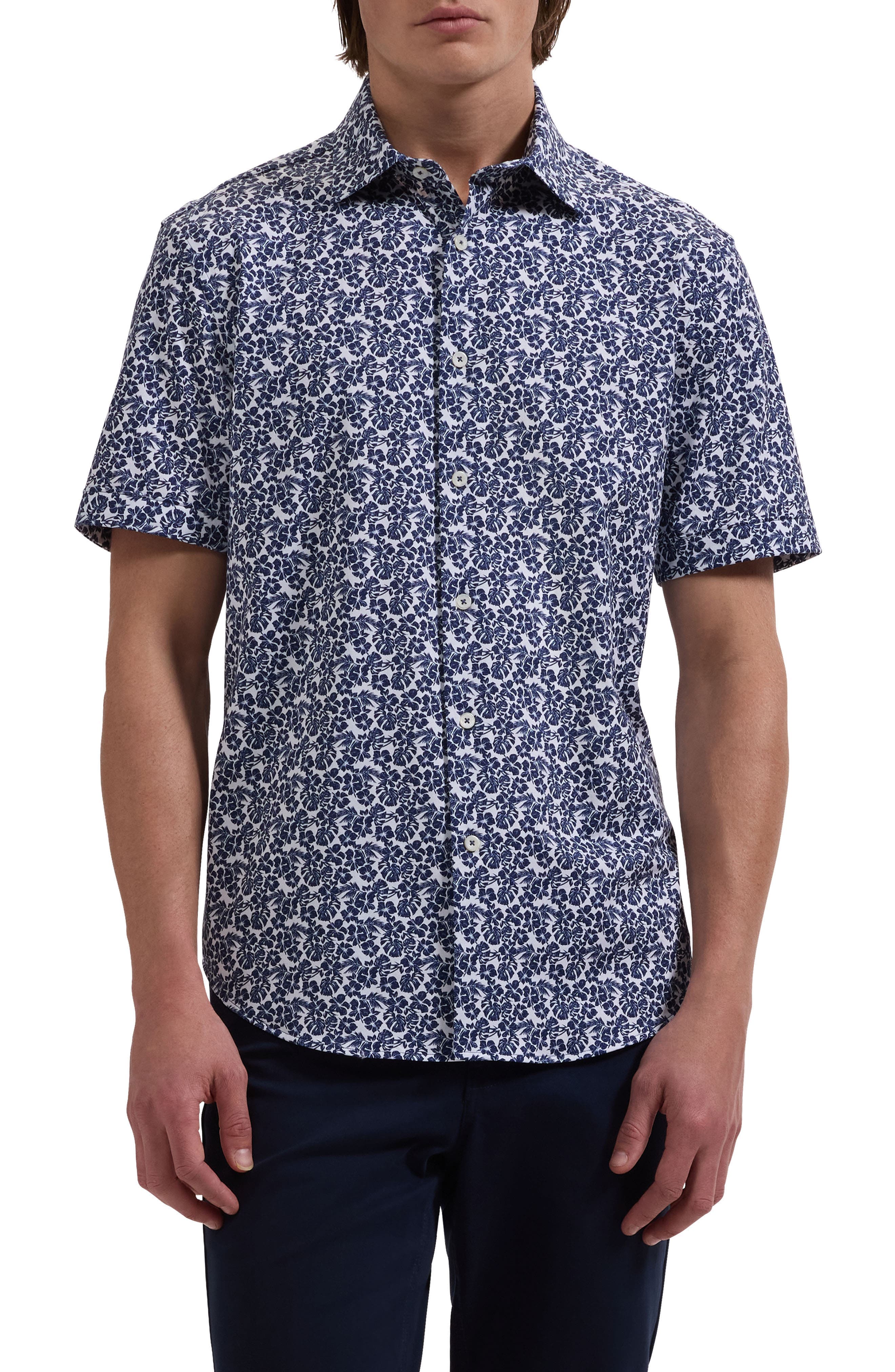 Miles OoohCotton Floral Short Sleeve Button-Up Shirt - image 1