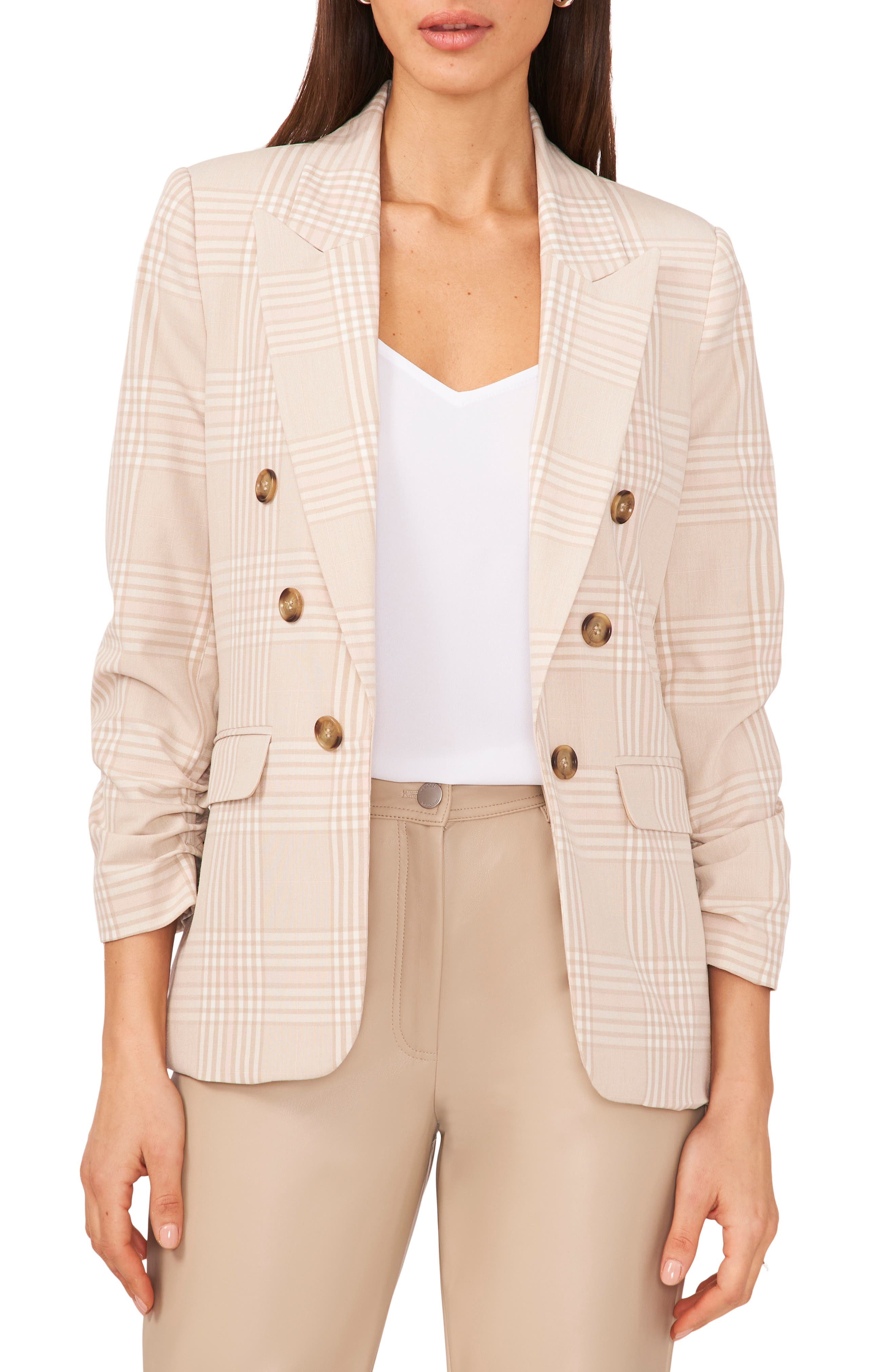 Glen Plaid Double Breasted Blazer - image 1