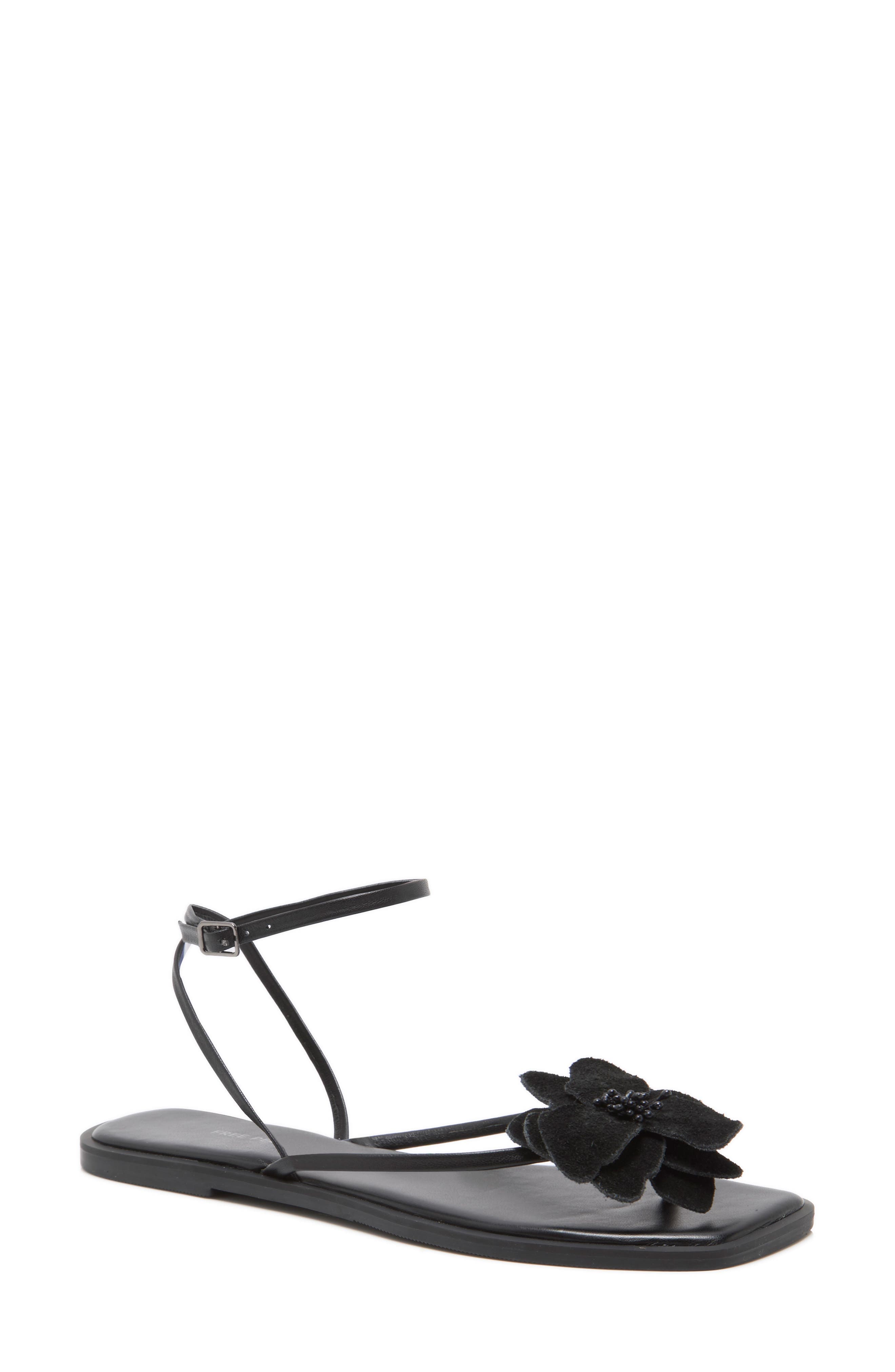 Mismatched Magnolia Applique Ankle Strap Sandal - image 1