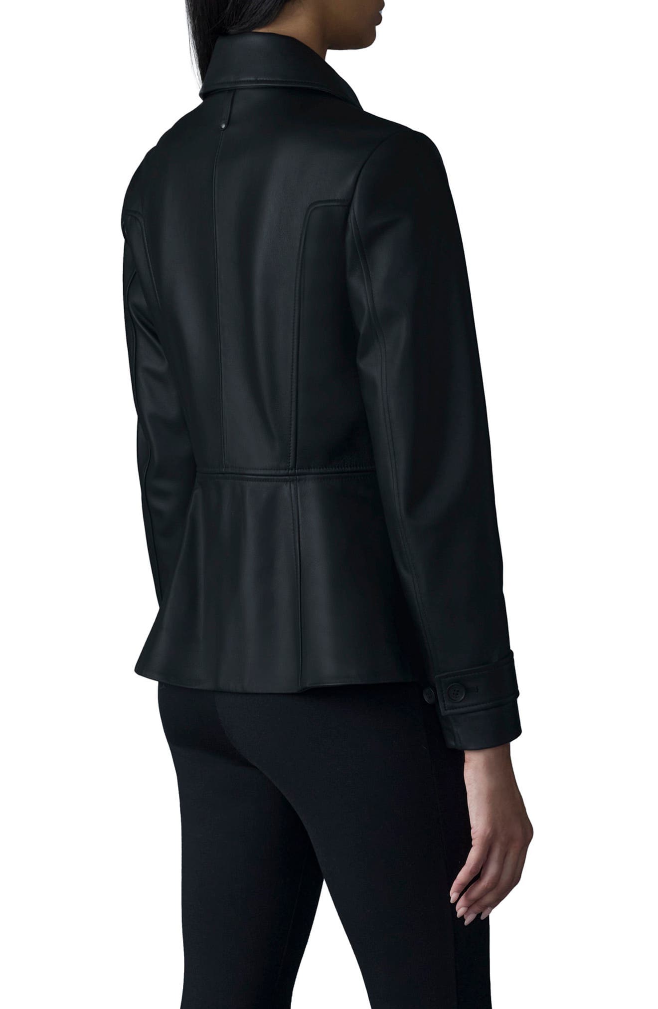 Barbara Leather Peplum Jacket - image 2