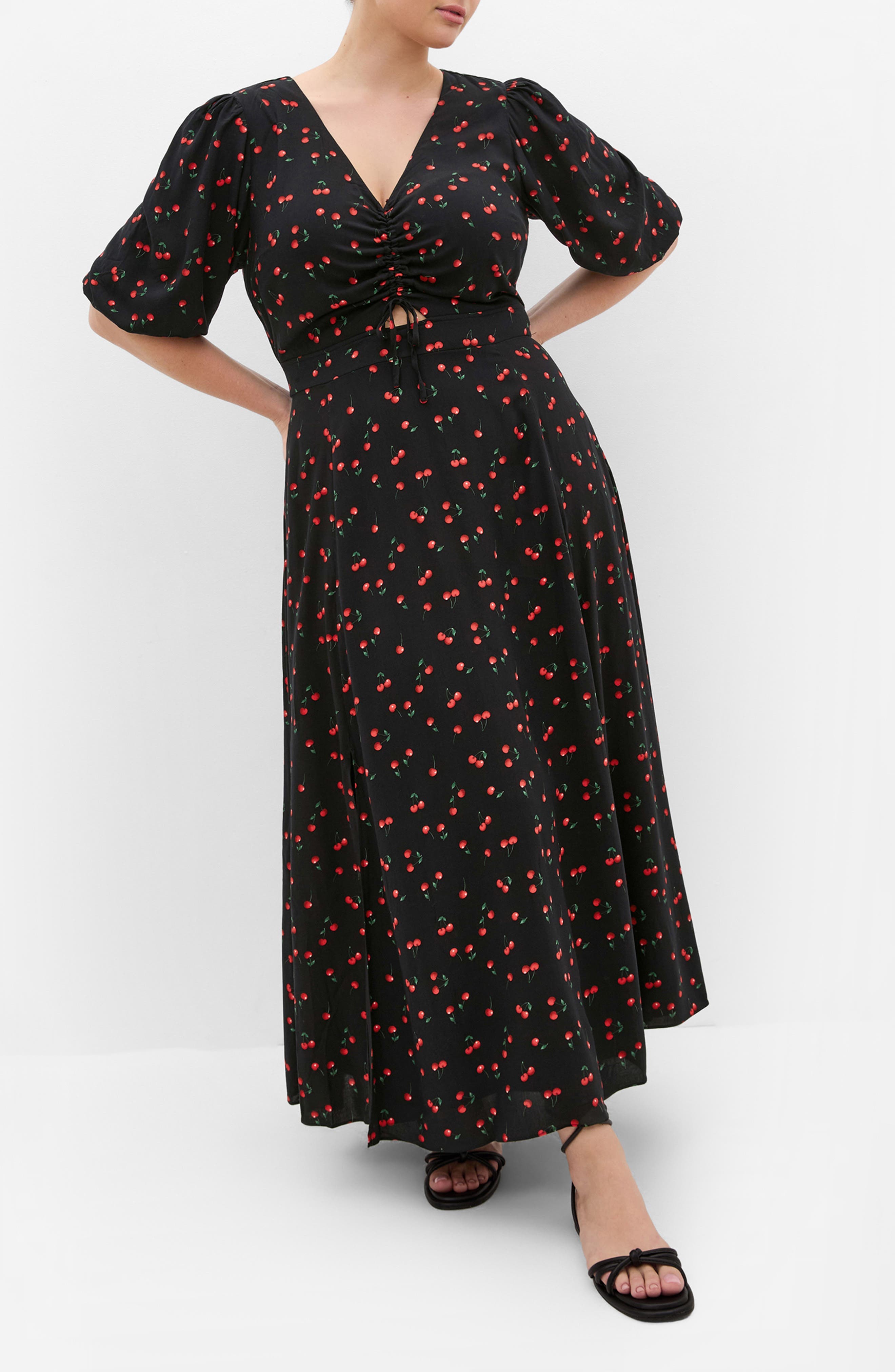 Aliya Cherry Print Maxi Dress - image 1