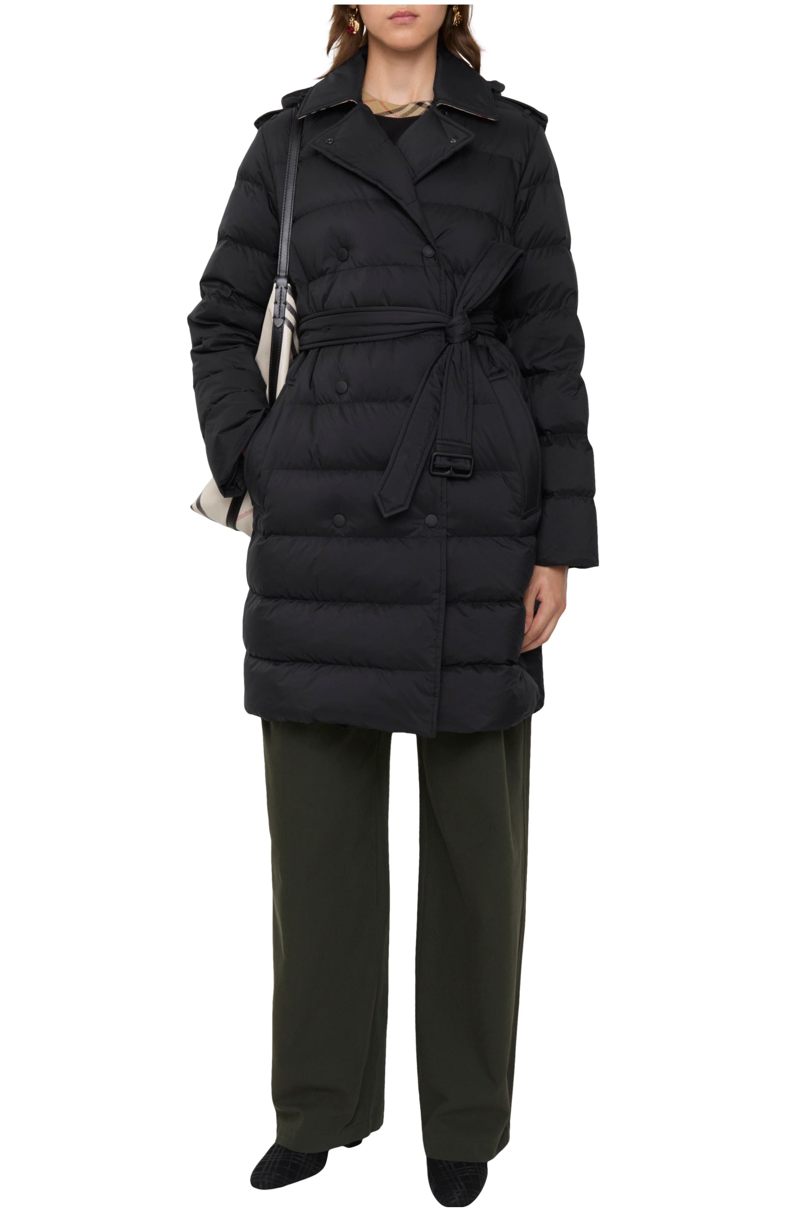 Mid-length Nylon Hooded Puffer Coat - image 1
