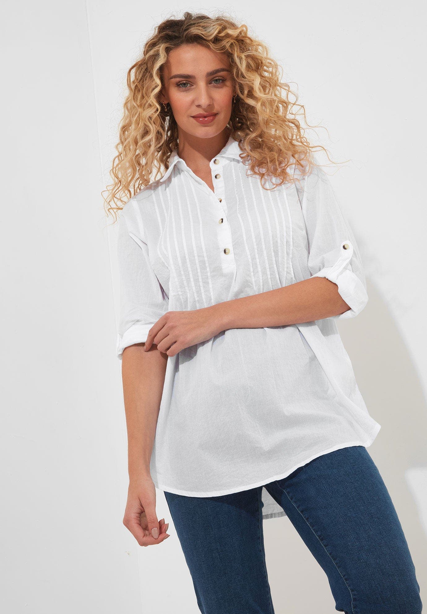 Cotton Pintuck Tunic - image 1