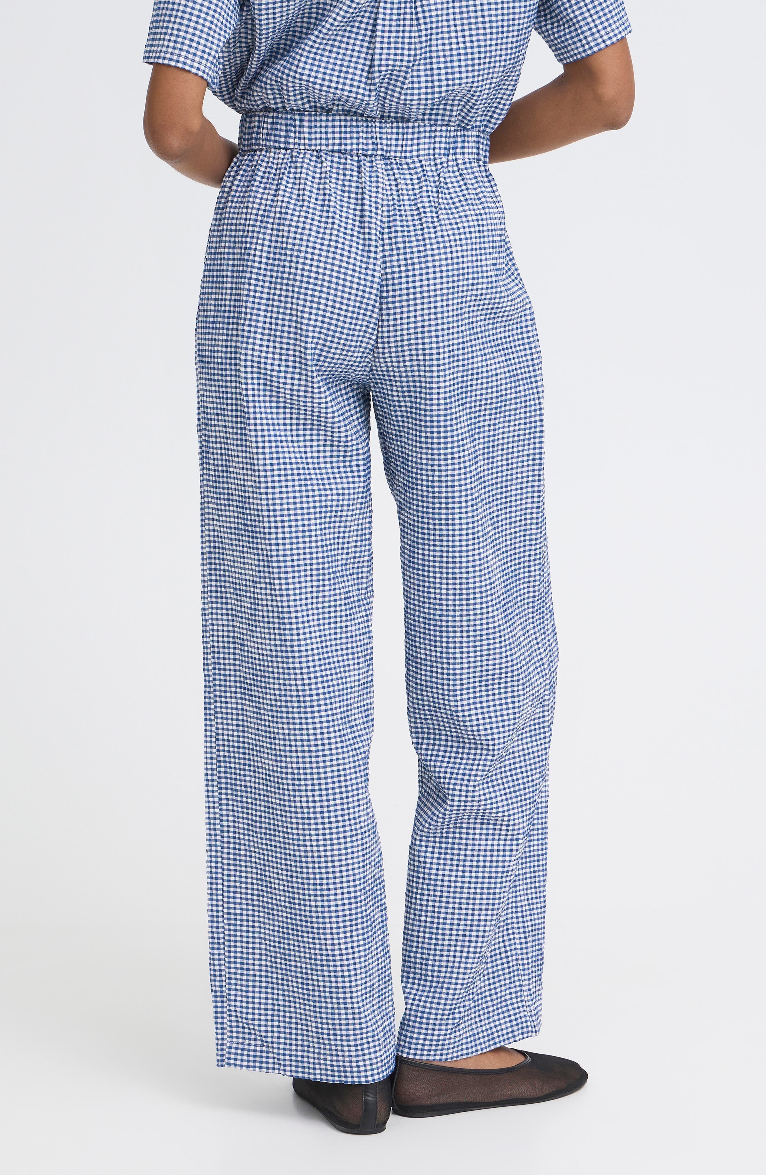 Check Print Wide Leg Pants - image 2
