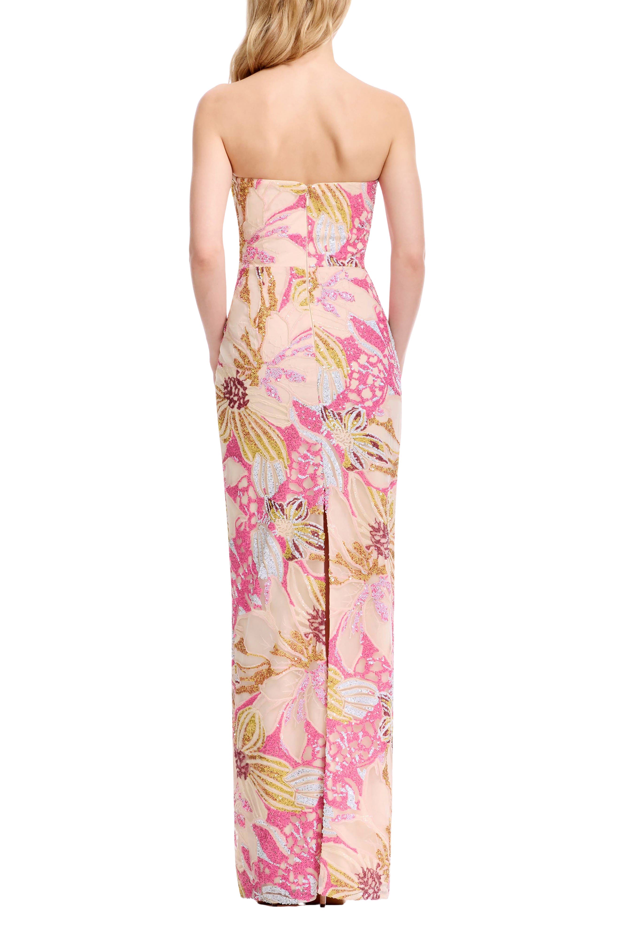 Vada Sequin Floral Strapless Gown - image 2