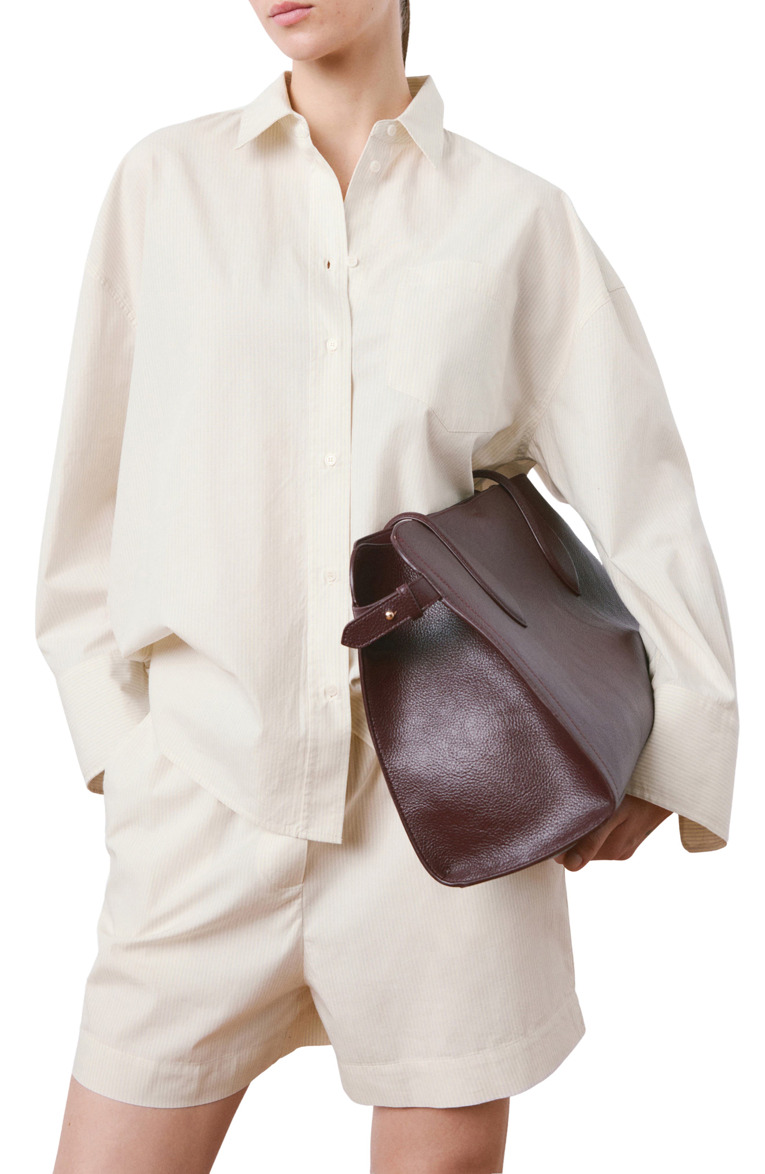 Stripe Oversize Cotton Button-Up Shirt - image 1