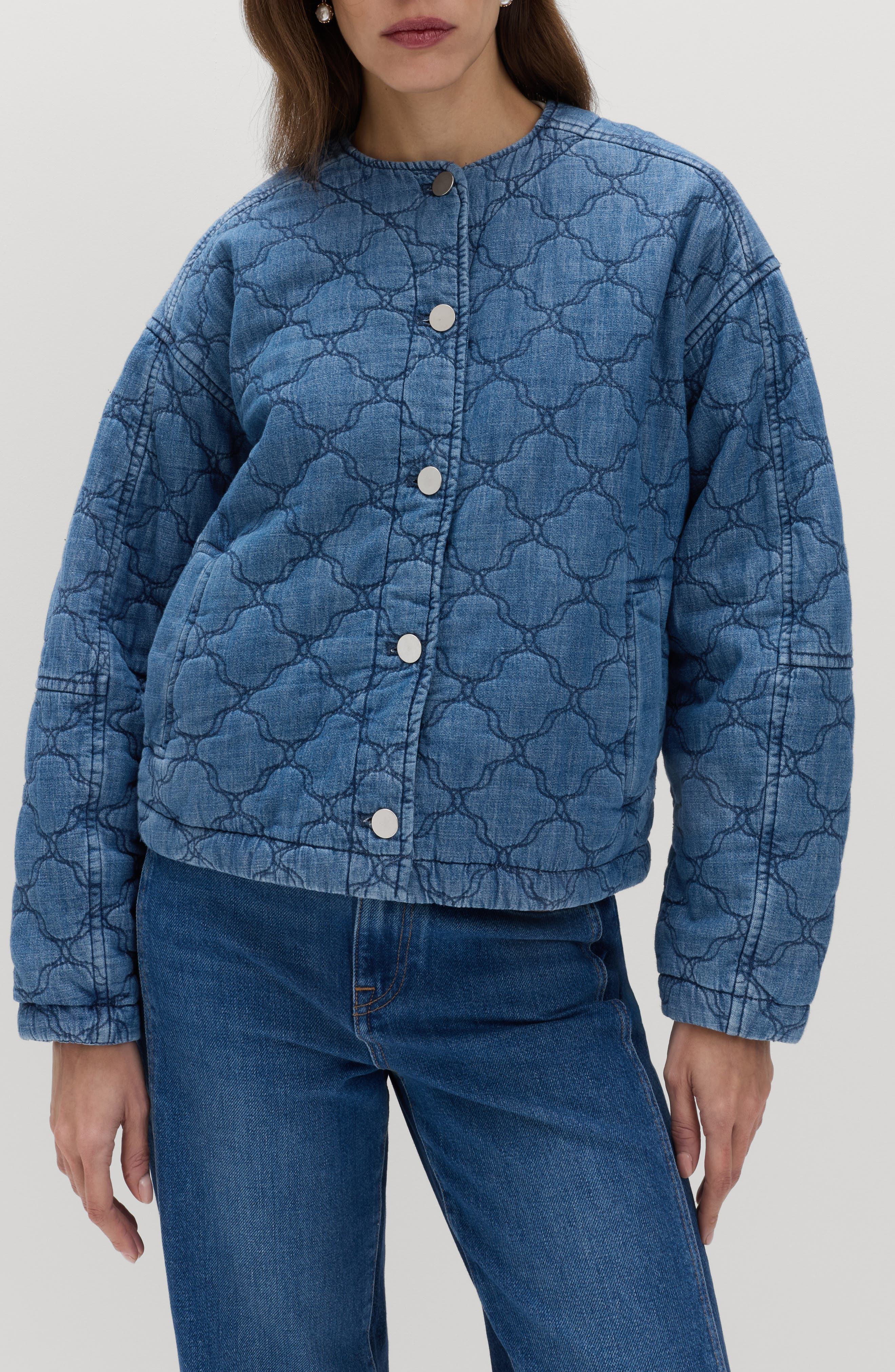 Quilted Denim Jacket - image 1