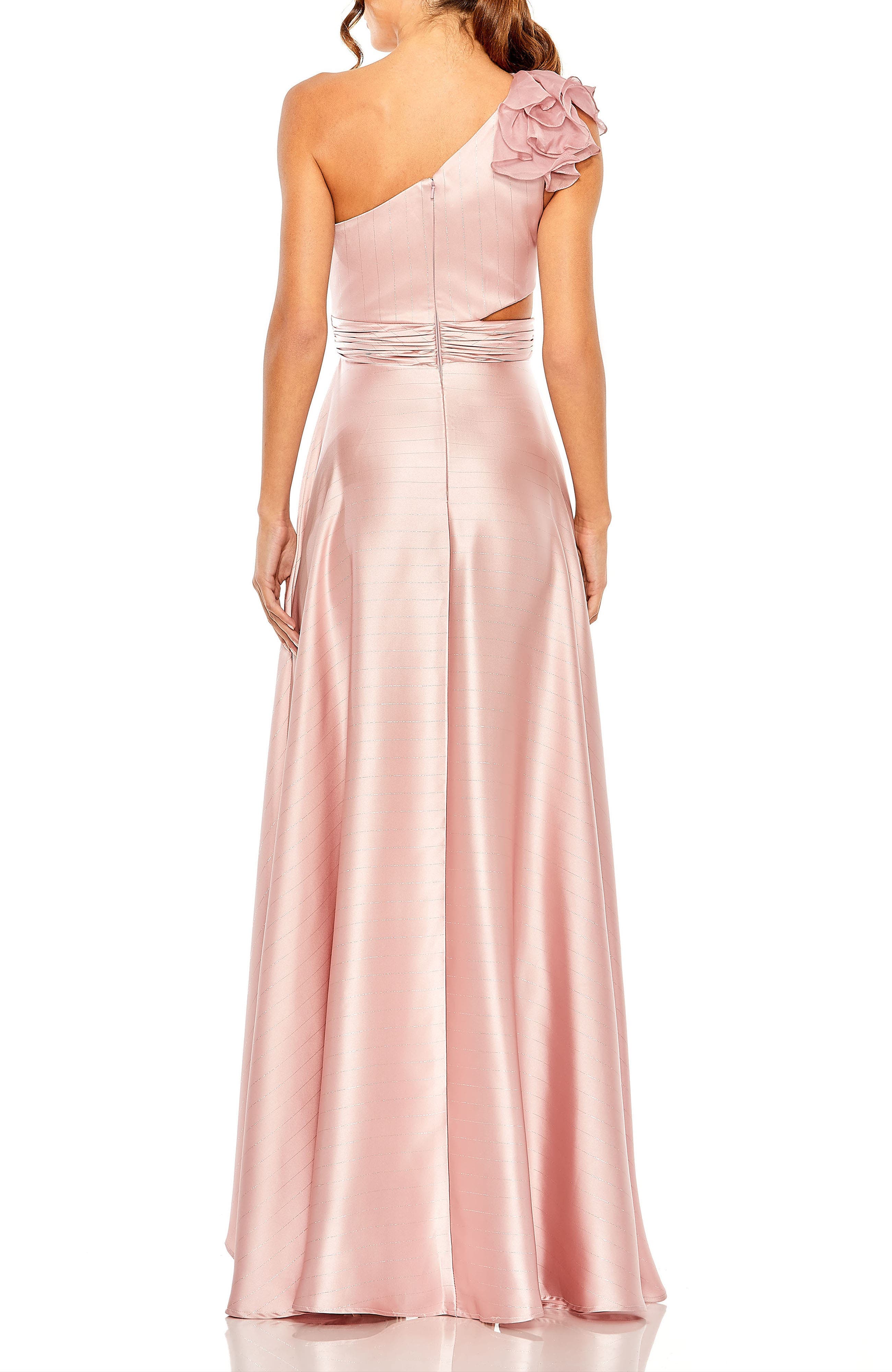 Ruffled One Shoulder Cut Out Hi-Lo Gown - image 2