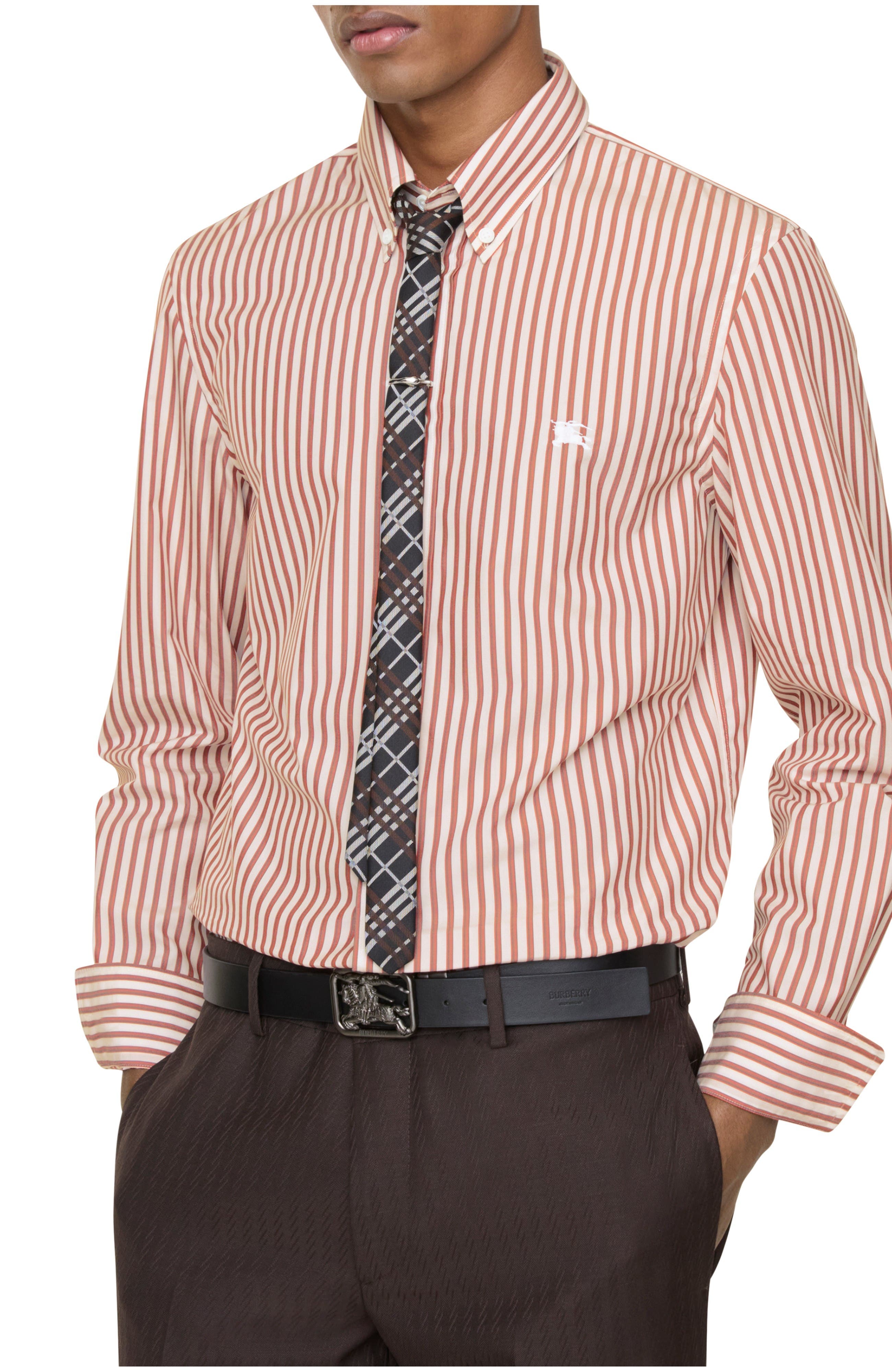 Slim Fit Striped Cotton Shirt - image 1