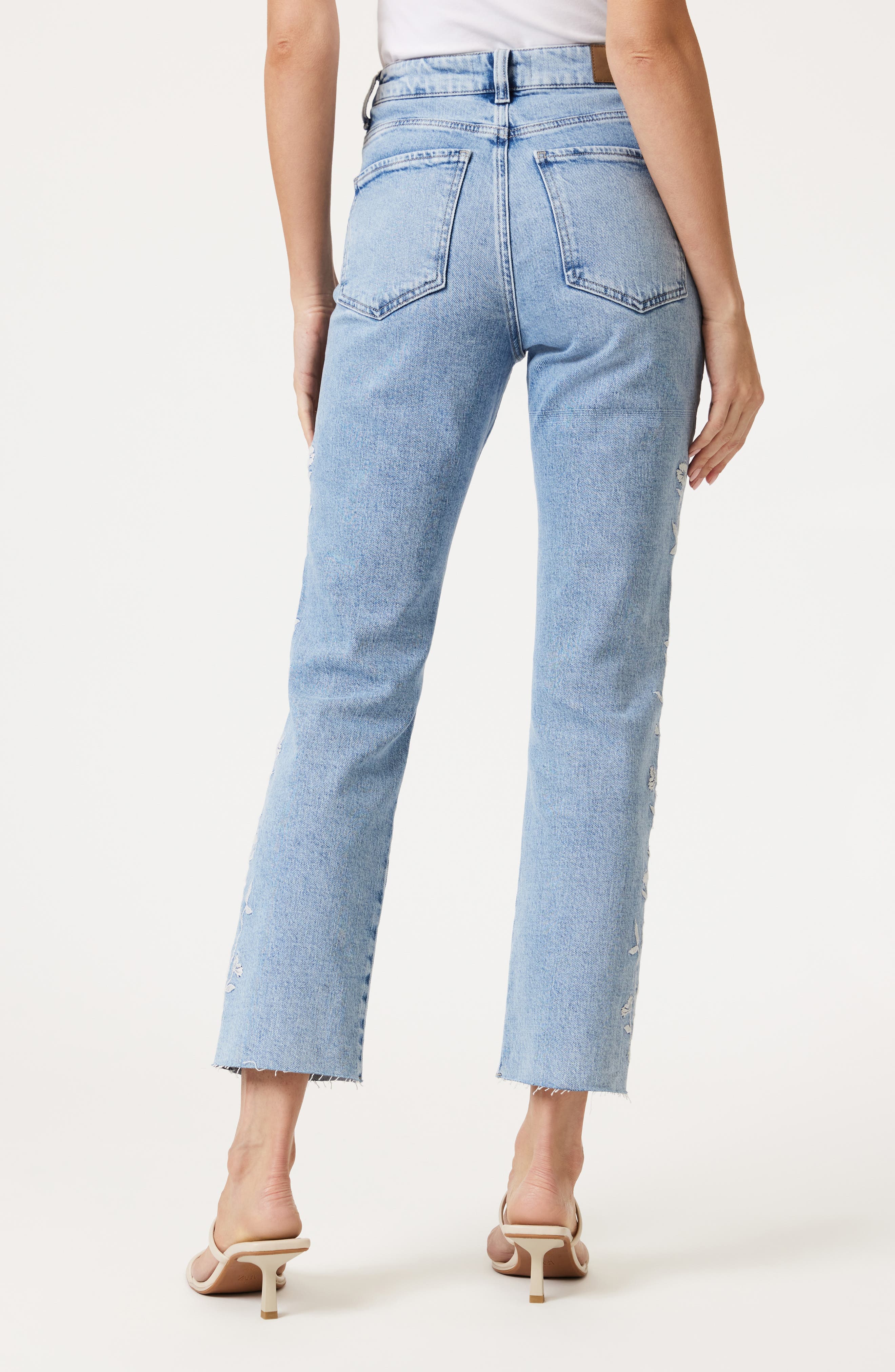 New York Embroidered Ankle Straight Leg Jeans - image 2