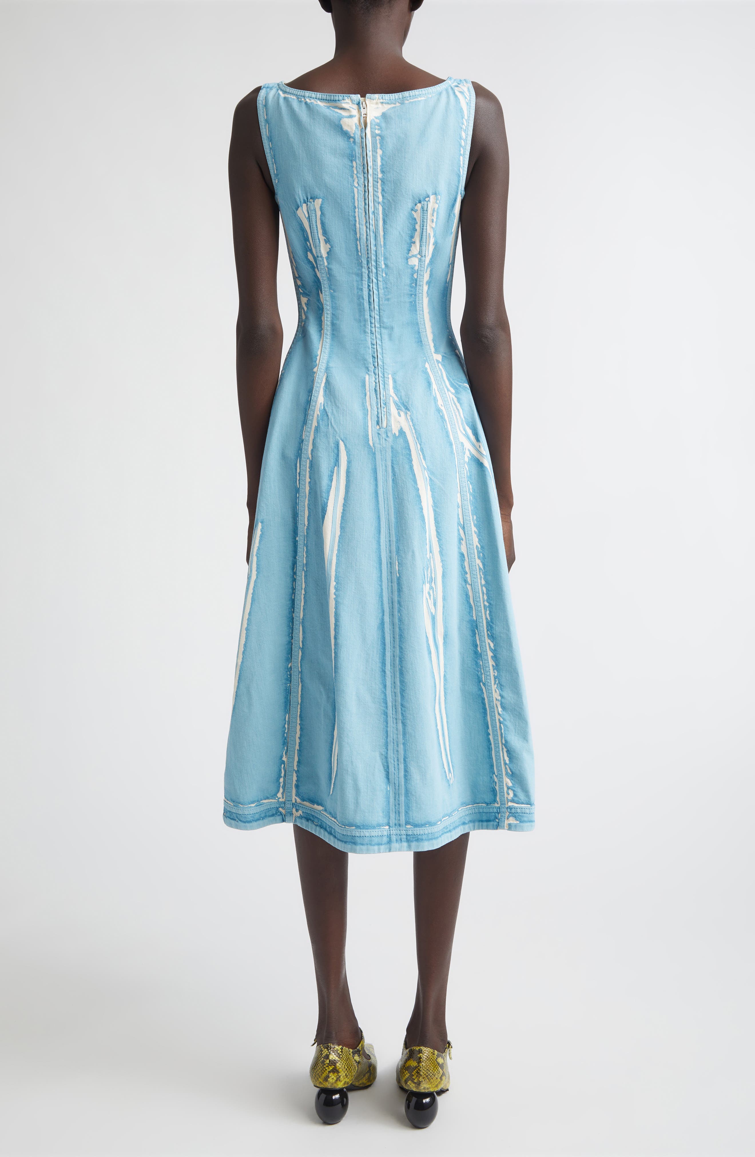 Screenprinted Denim Midi Dress - image 2