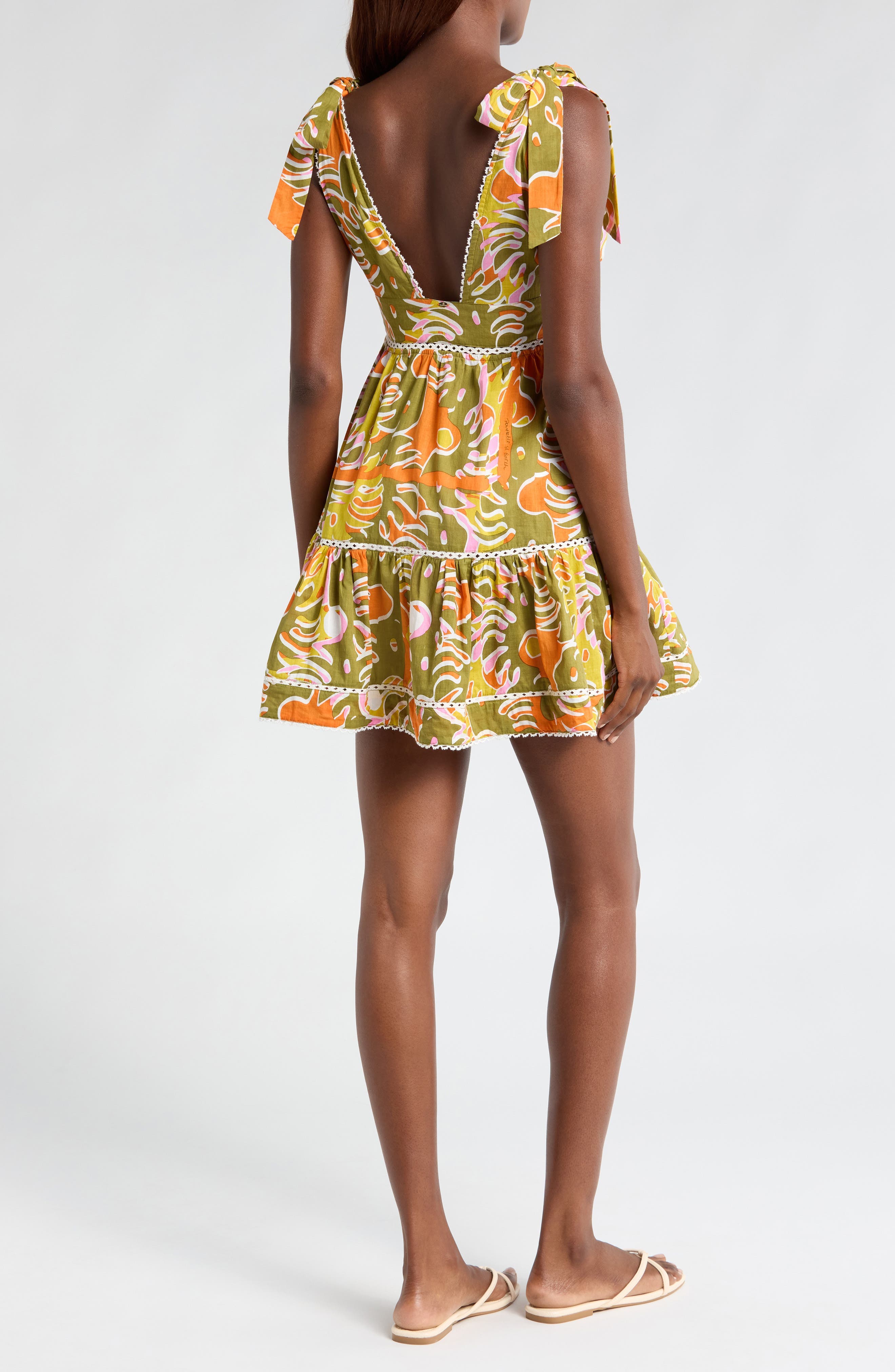 Cara Abstract Print Cotton Cover-Up Minidress - image 2
