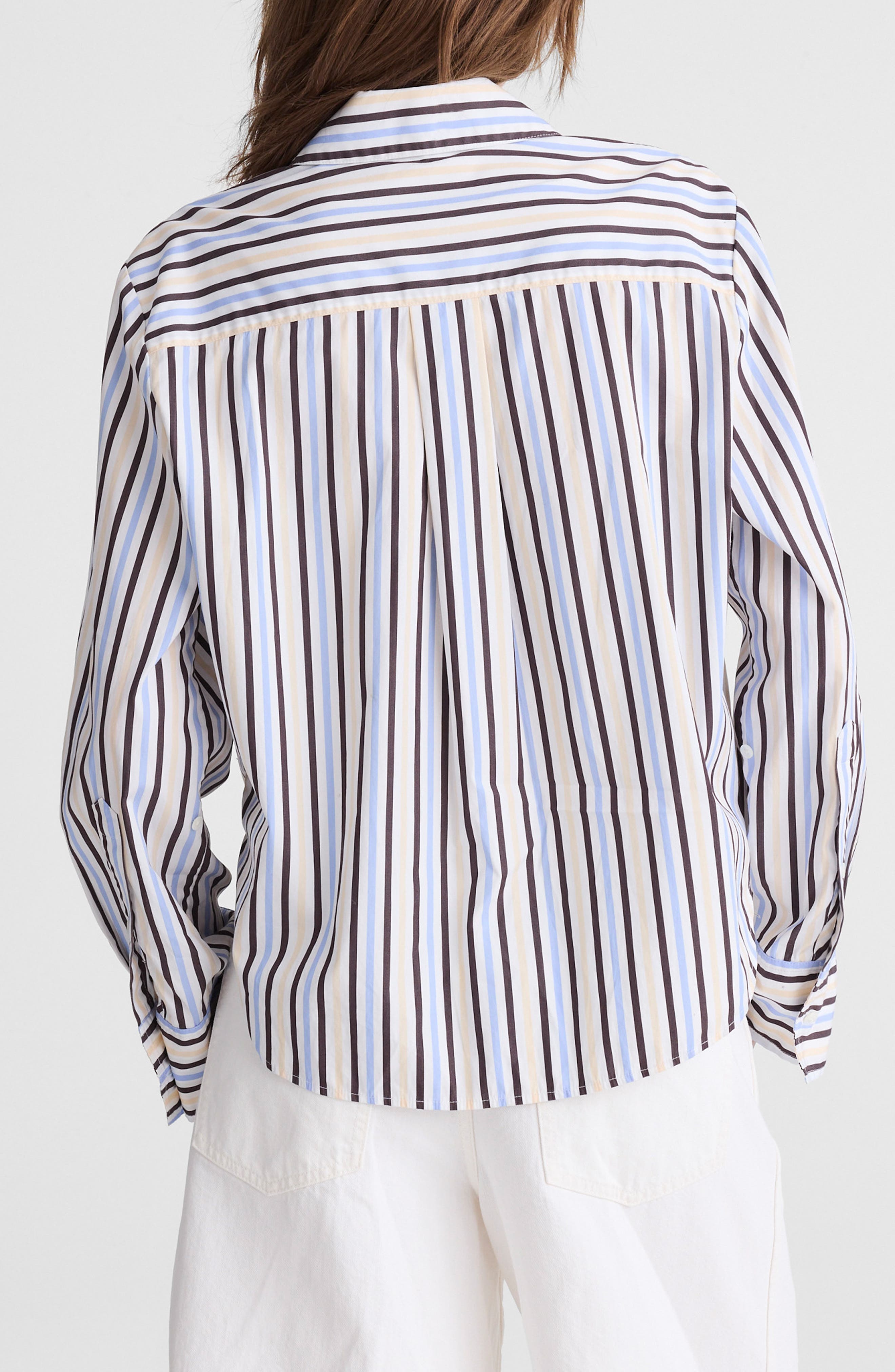 The Signature Y-Neck Cotton Poplin Button-Up Shirt - image 2