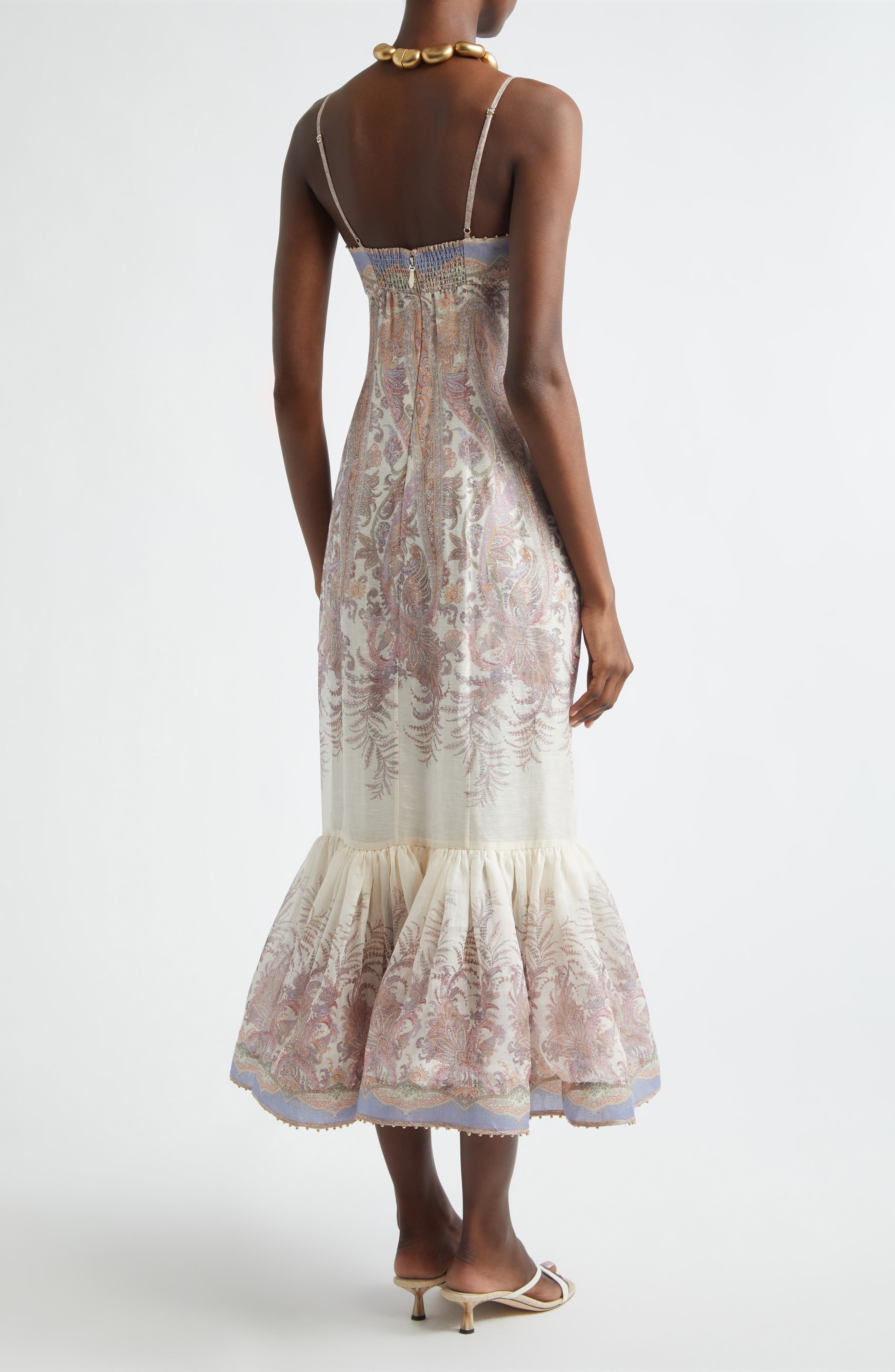 Alchemy Paisley Print Linen & Silk Dress - image 2