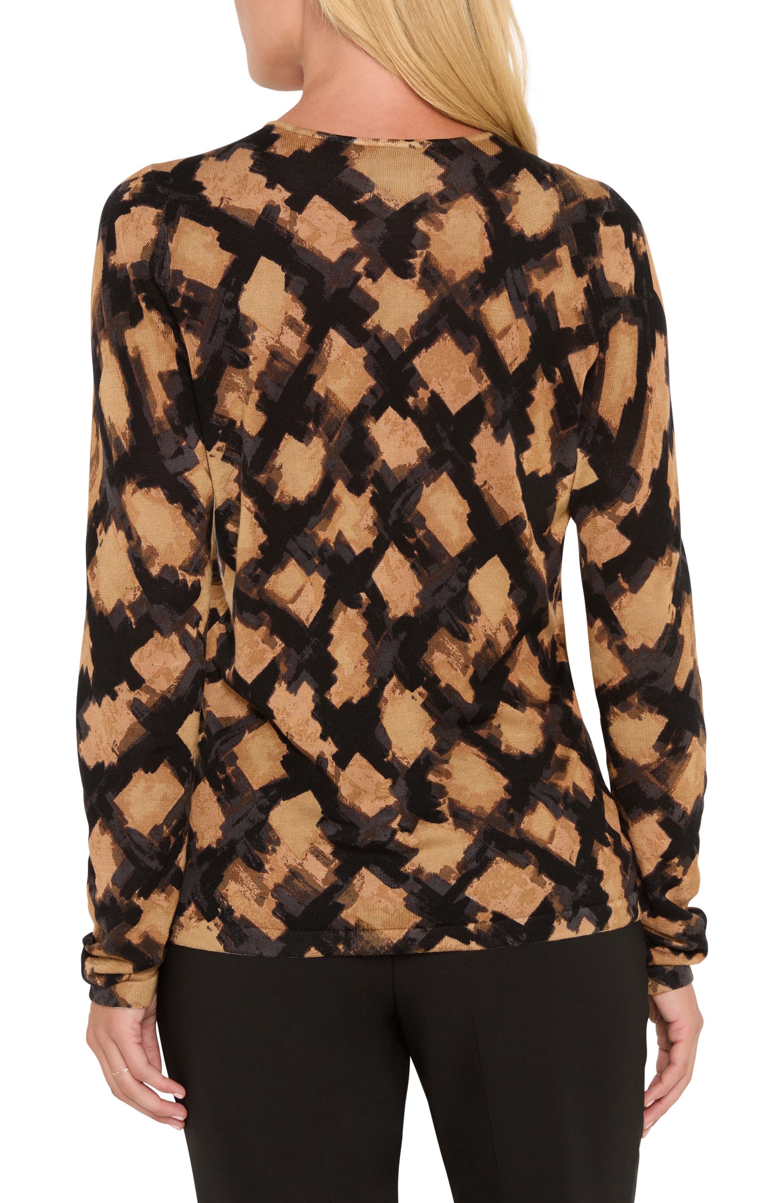 Glowy Check Cotton Blend Sweater - image 2