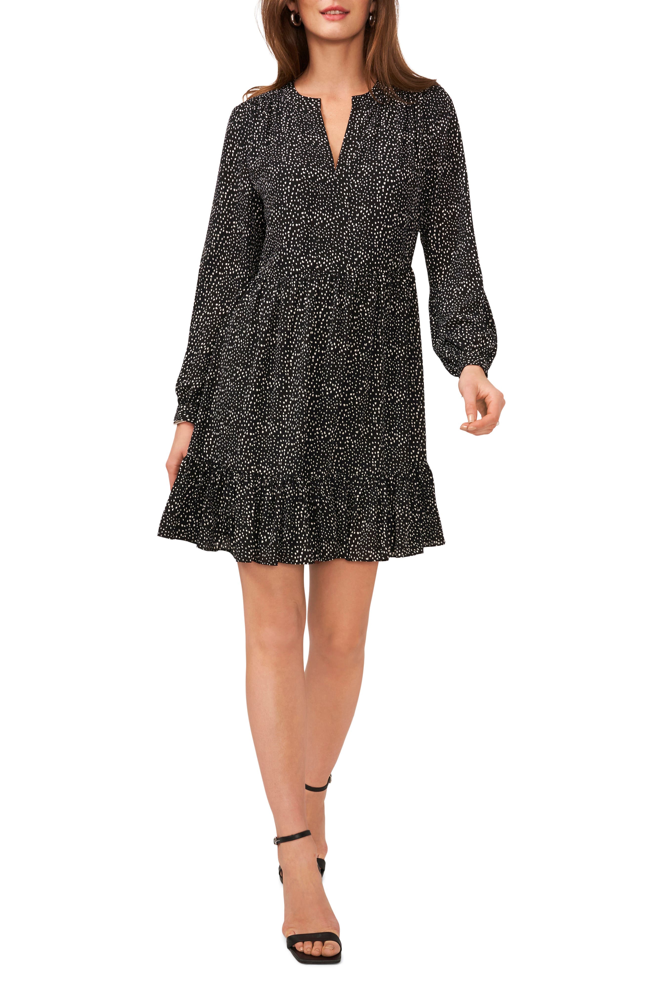 Print Long Sleeve Dress - image 1