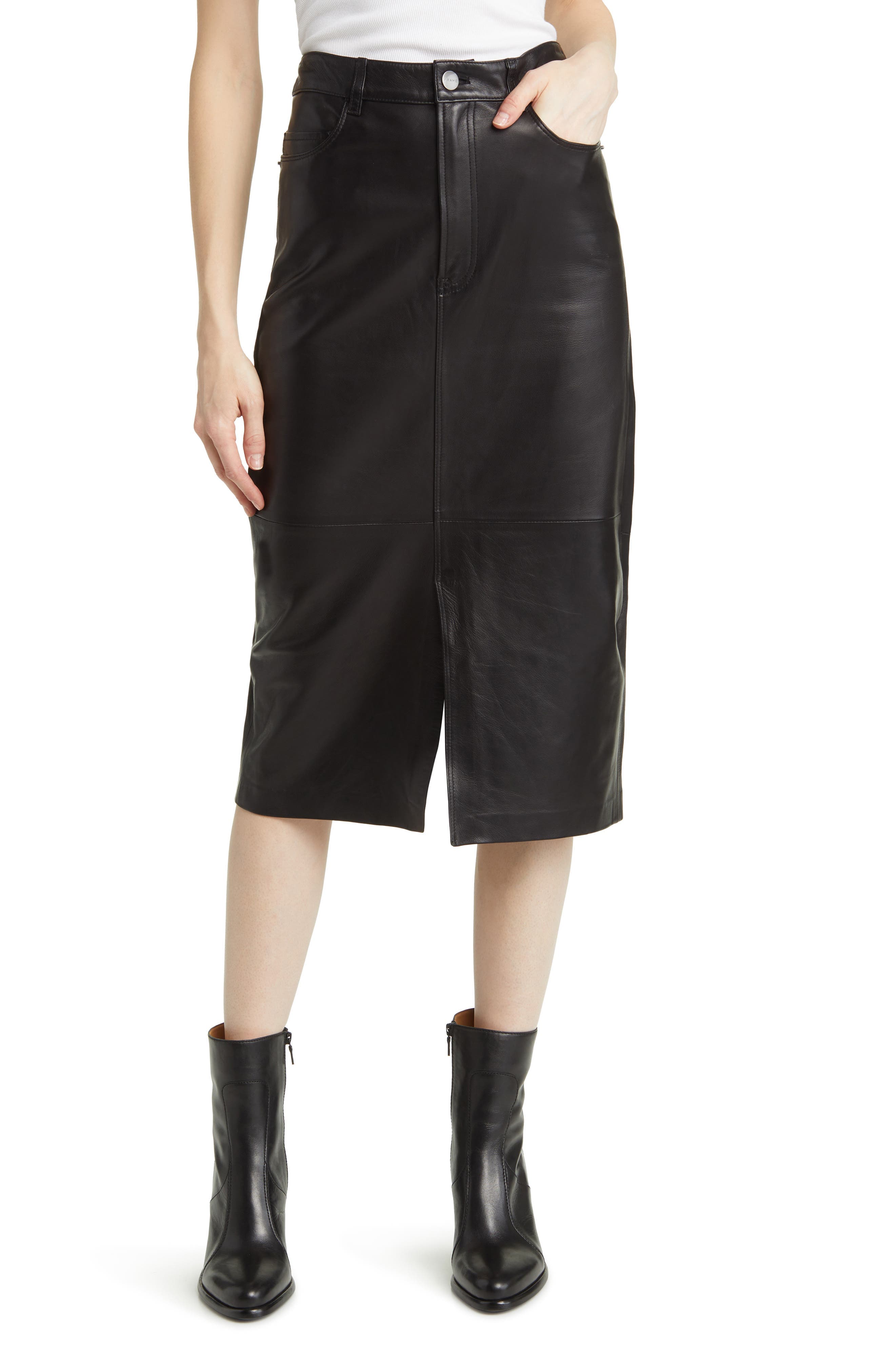 Leather Midi Skirt - image 1