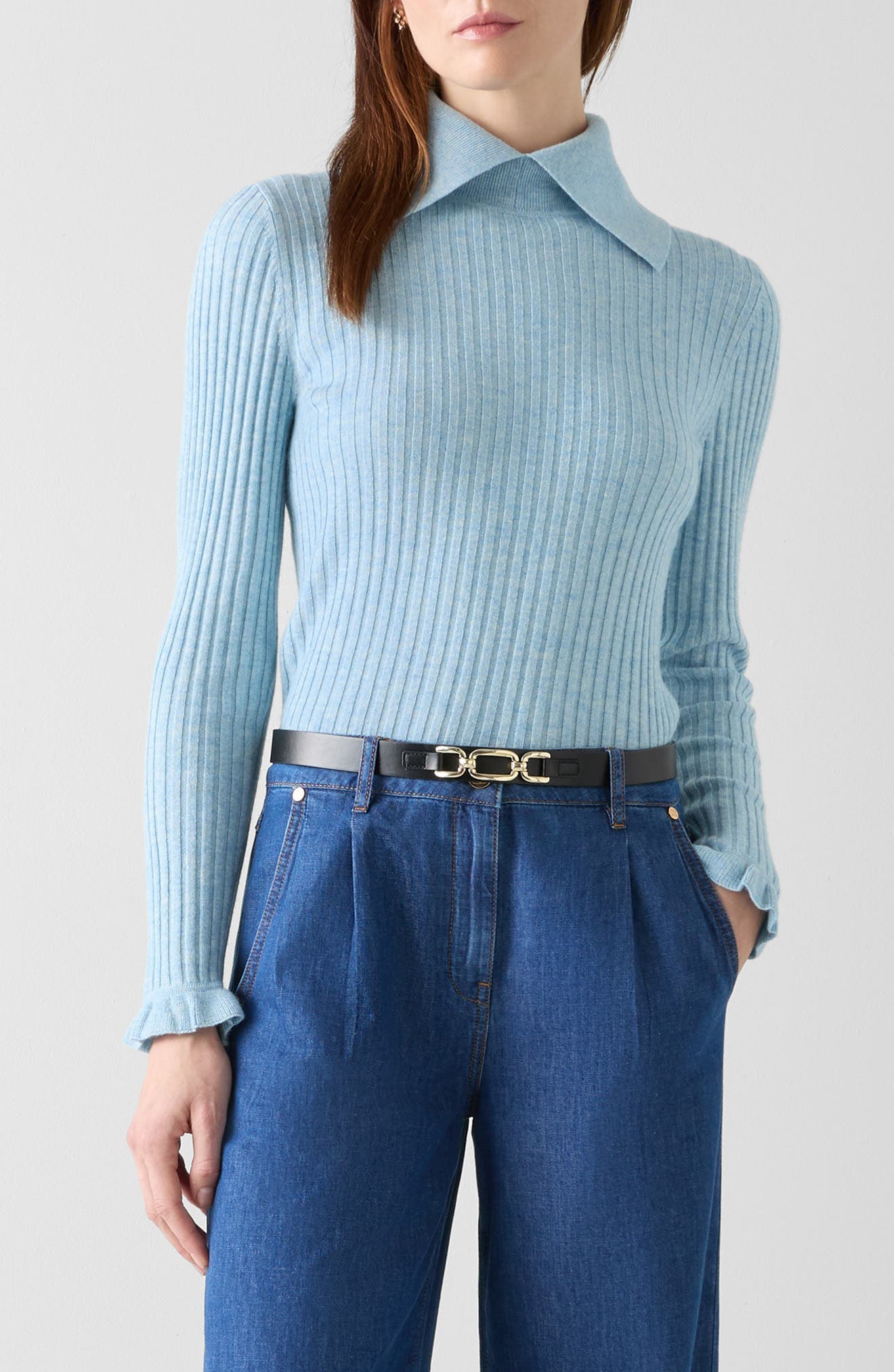 Cora Collared Rib Sweater - image 1