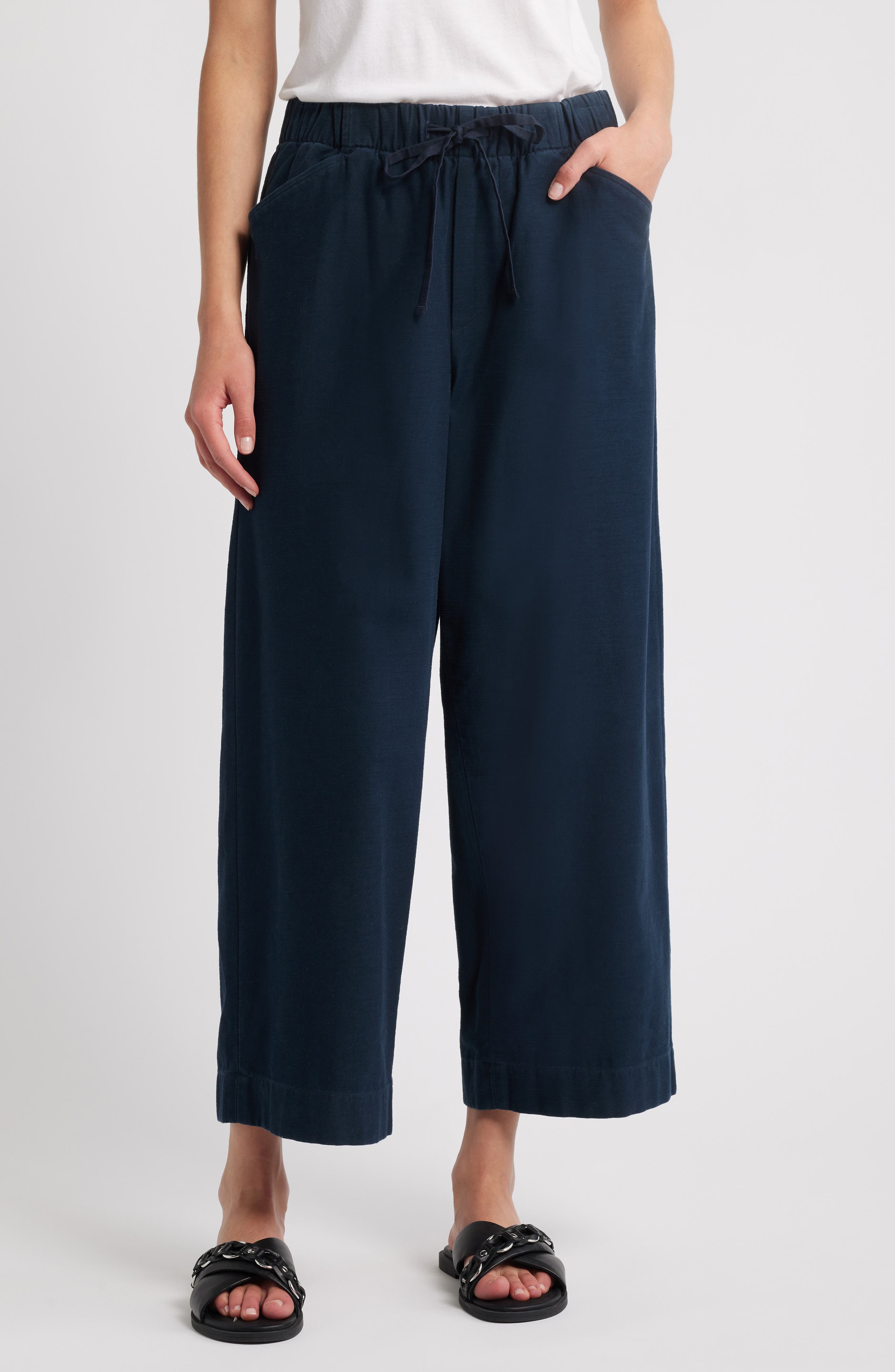 Cleo Wide Leg Cotton Drawstring Pants - image 1