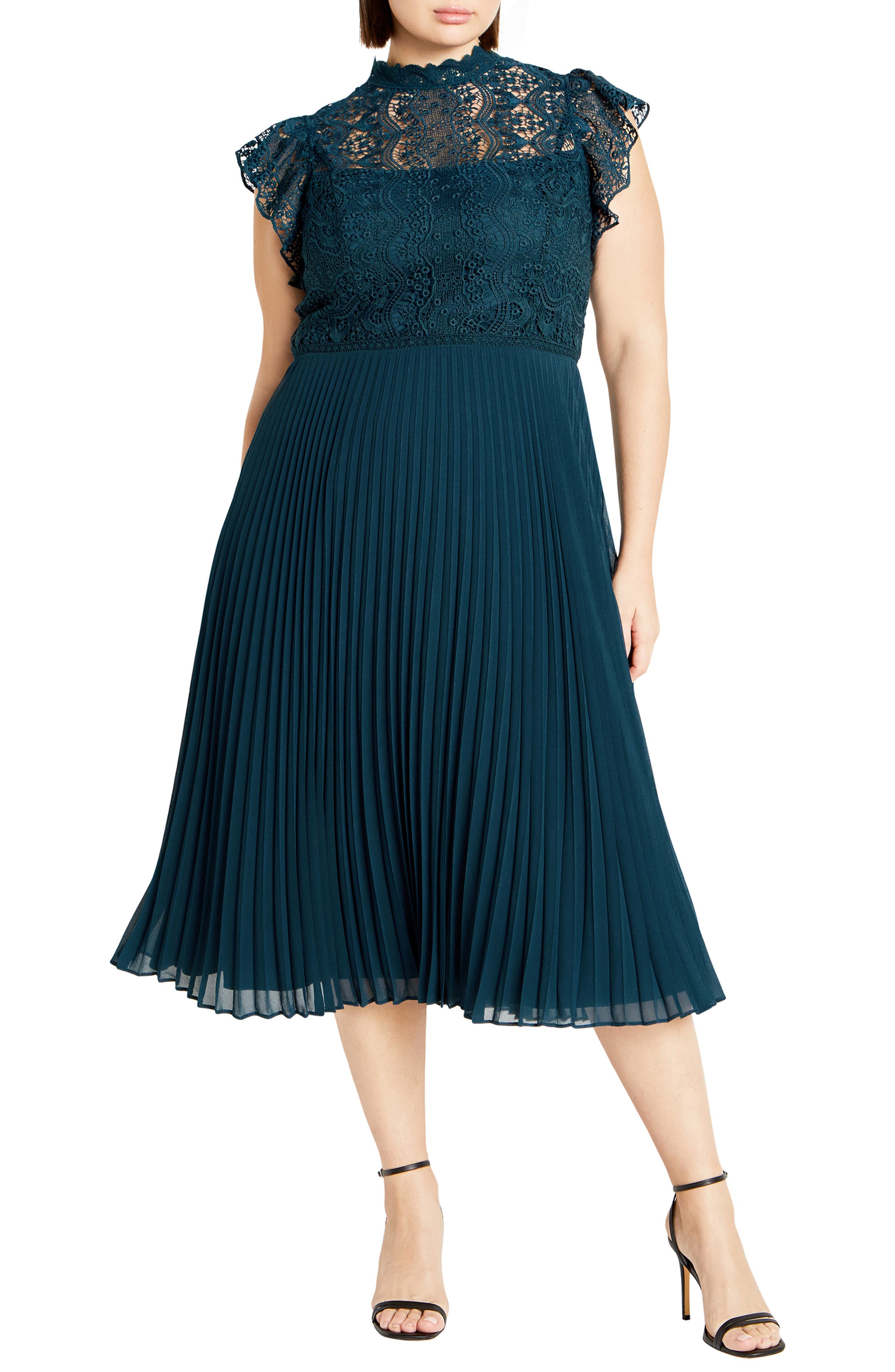 Livia Lace Yoke Sleeveless Fit & Flare Dress - image 1