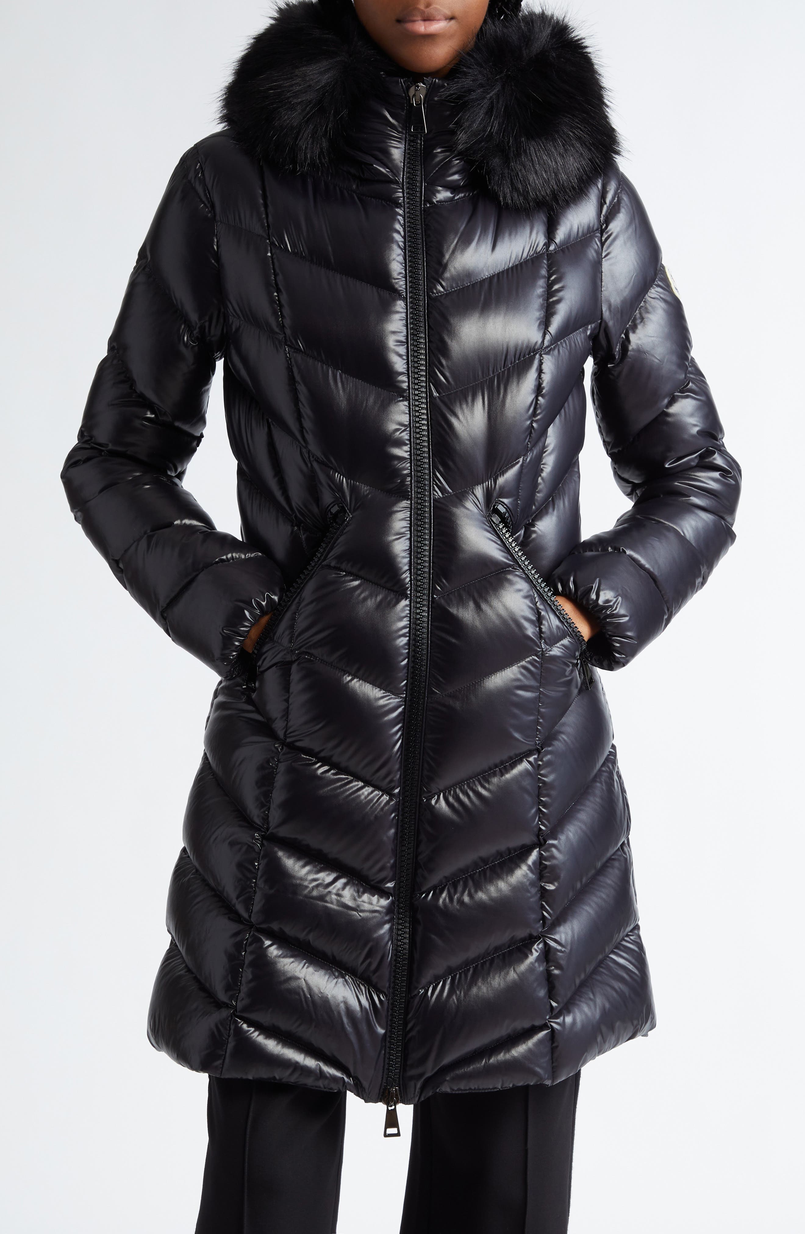 Fulmarus Hooded Down Puffer Jacket with Removable Faux Fur Trim - image 1