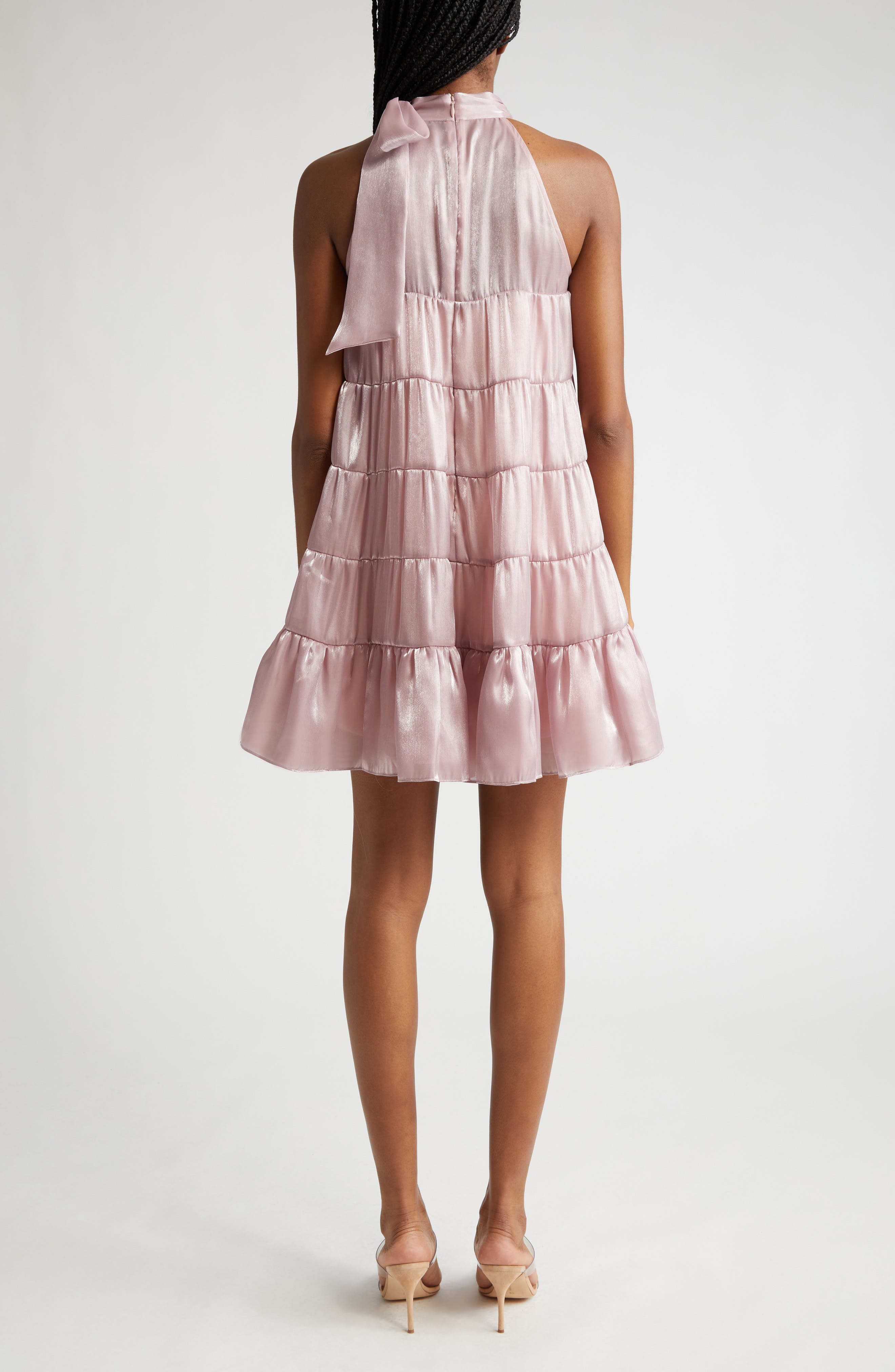 Gianni Mock Neck Tiered Trapeze Dress - image 2