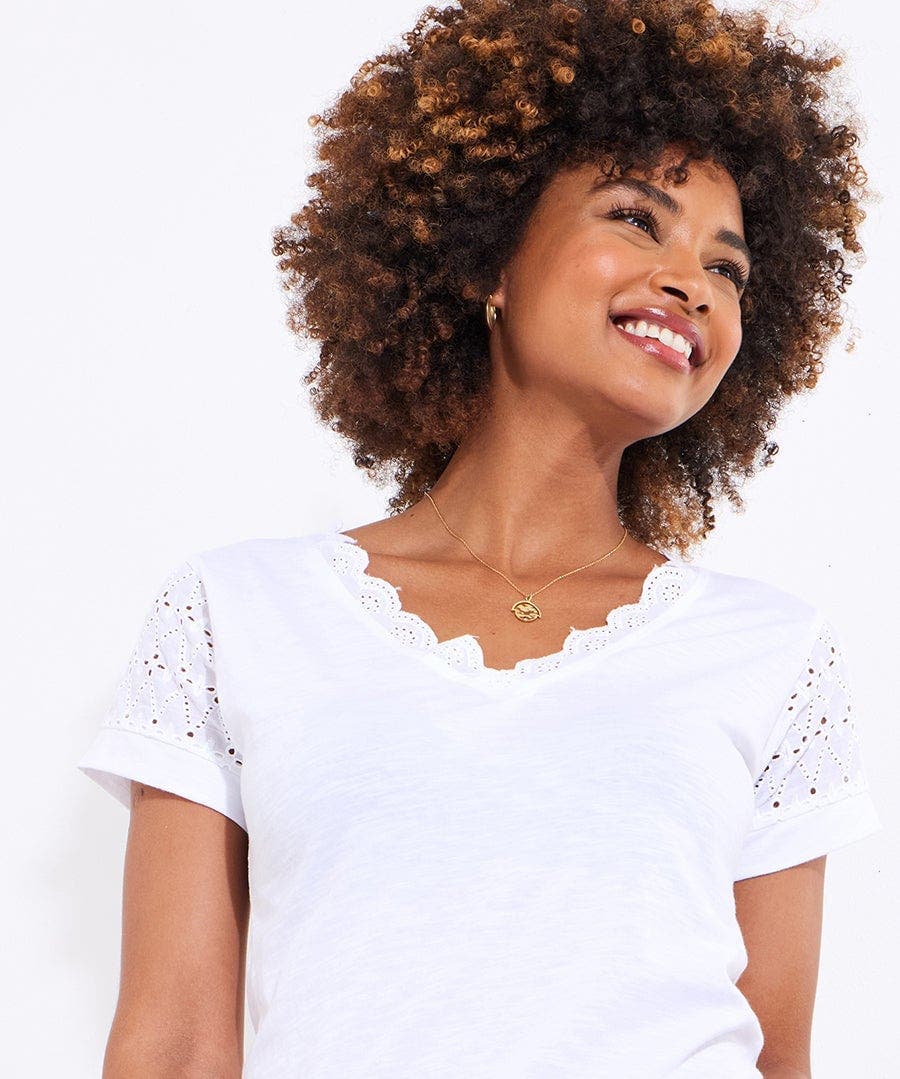 V-Neck Eyelet Tee - image 2