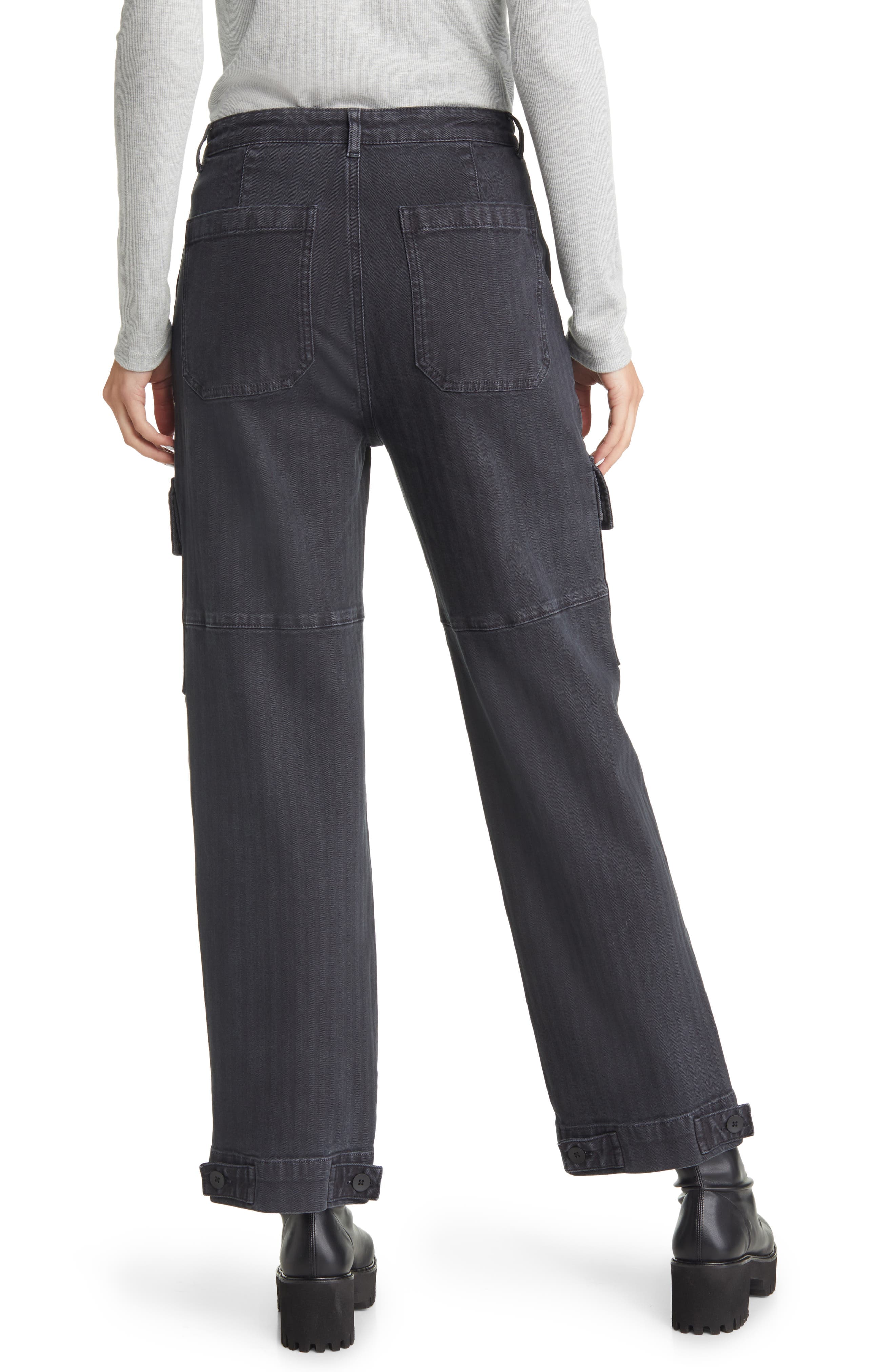 Knoxx High Waist Cargo Straight Leg Jeans - image 2