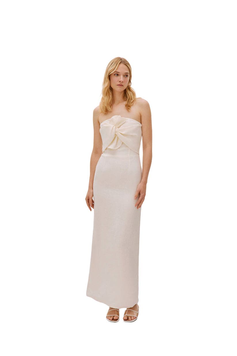 Alaia Linen Twist Maxi Dress - image 1