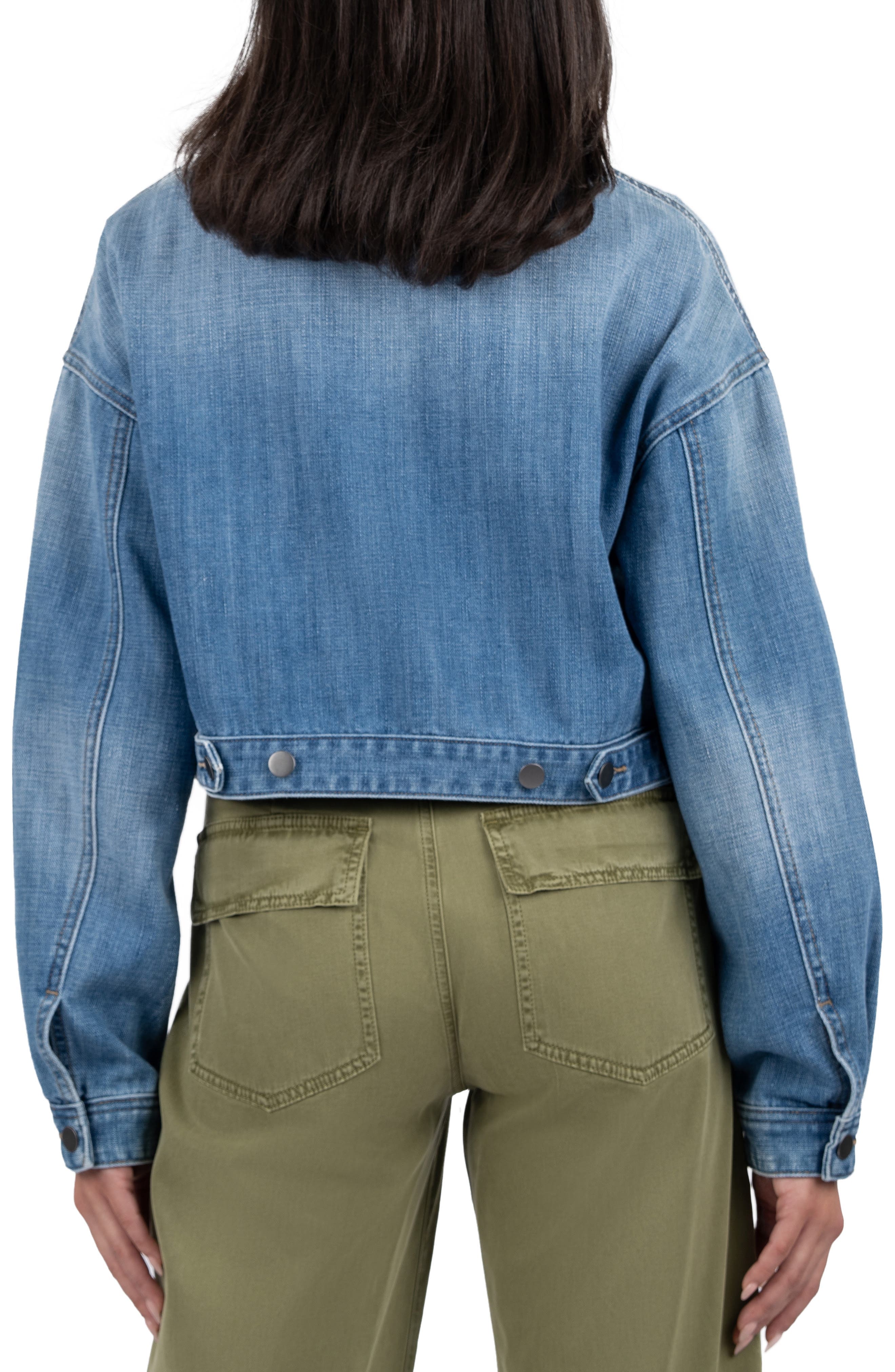 Luna Oversize Crop Denim Jacket - image 2