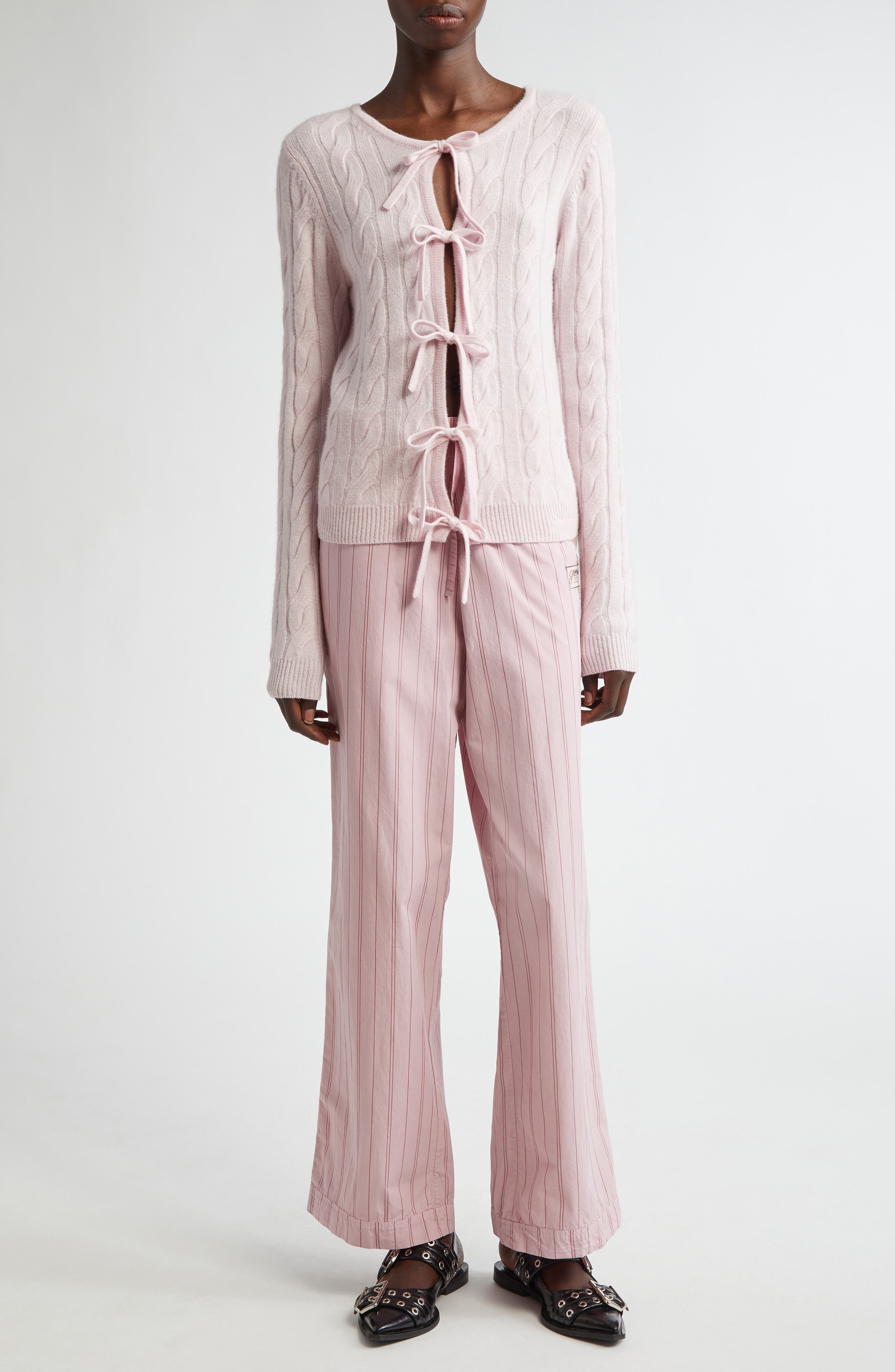 Ruffle Trim Stripe Organic Cotton Pants - image 2