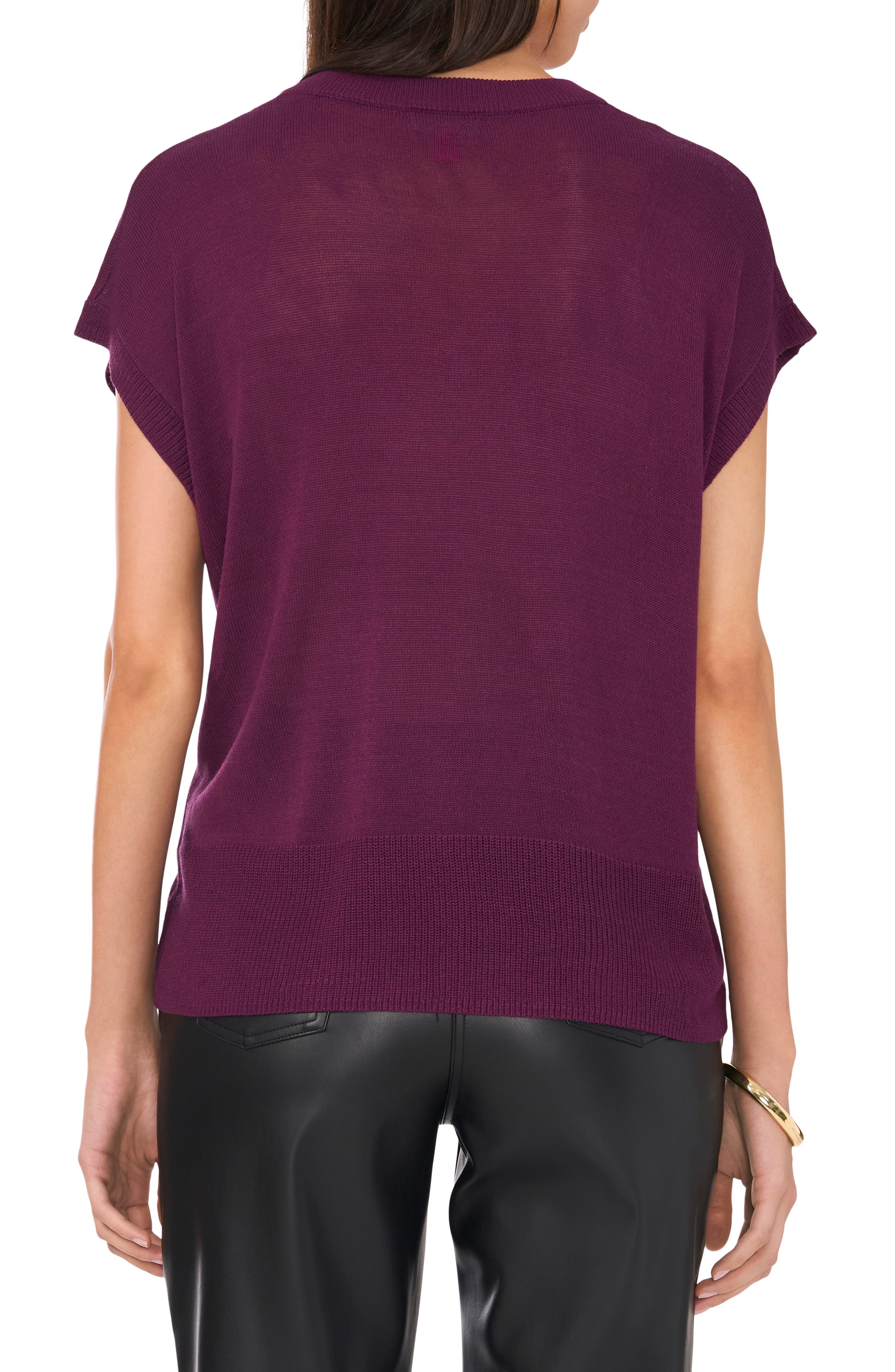 Short Sleeve V-Neck Sweater - image 2