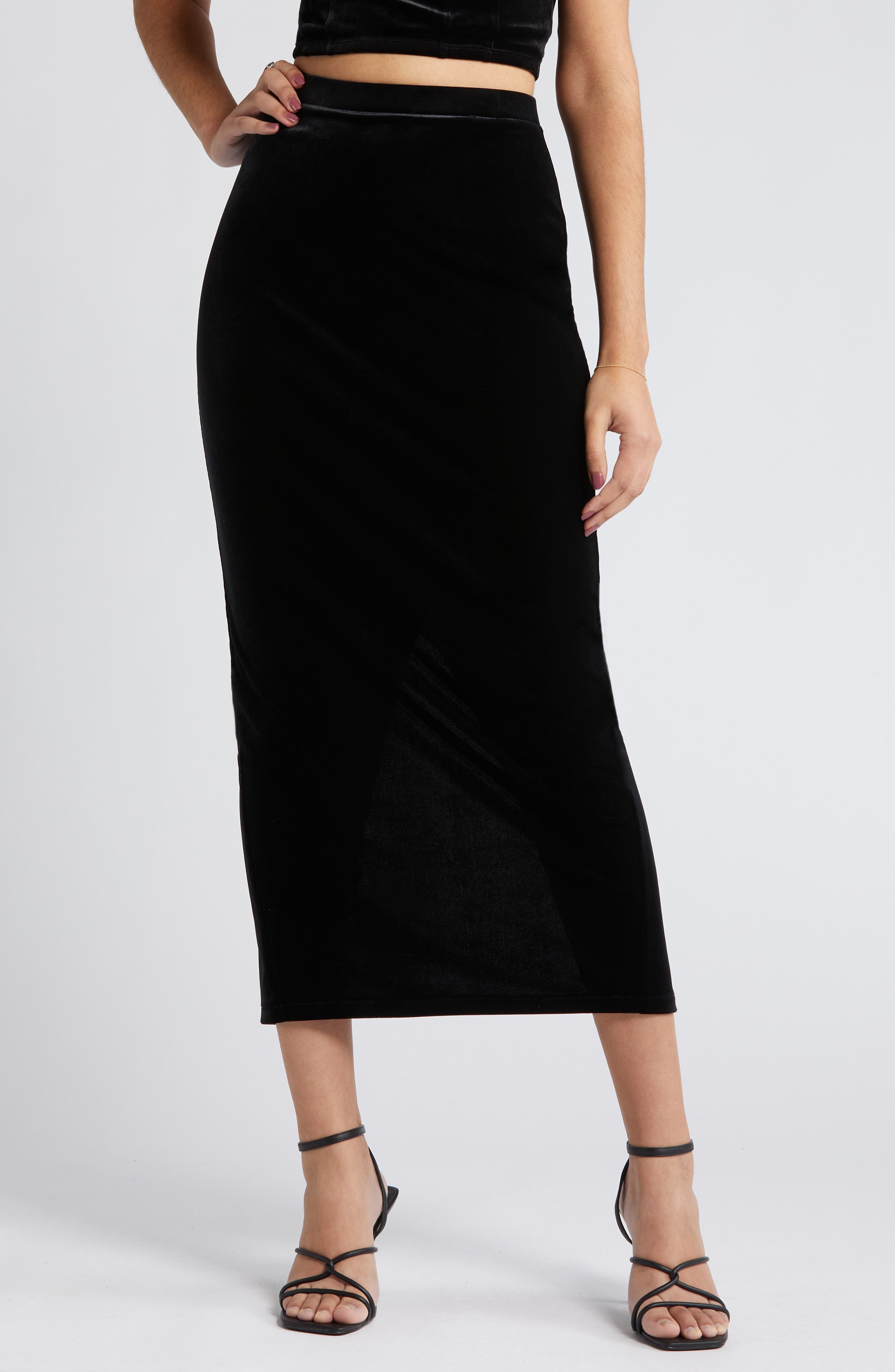 Velour Maxi Skirt - image 1