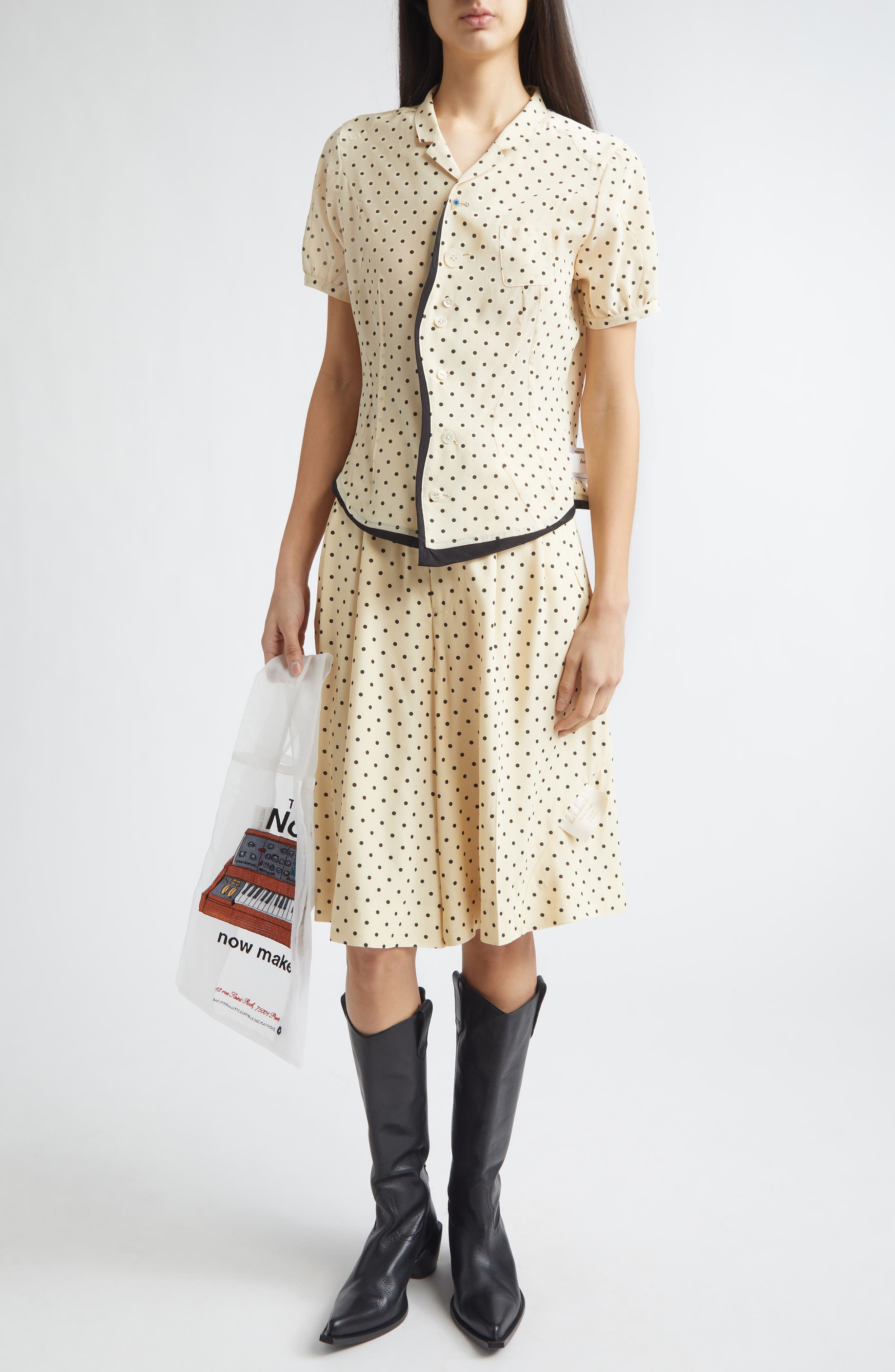 Polka Dot Wide Leg Shorts - image 4