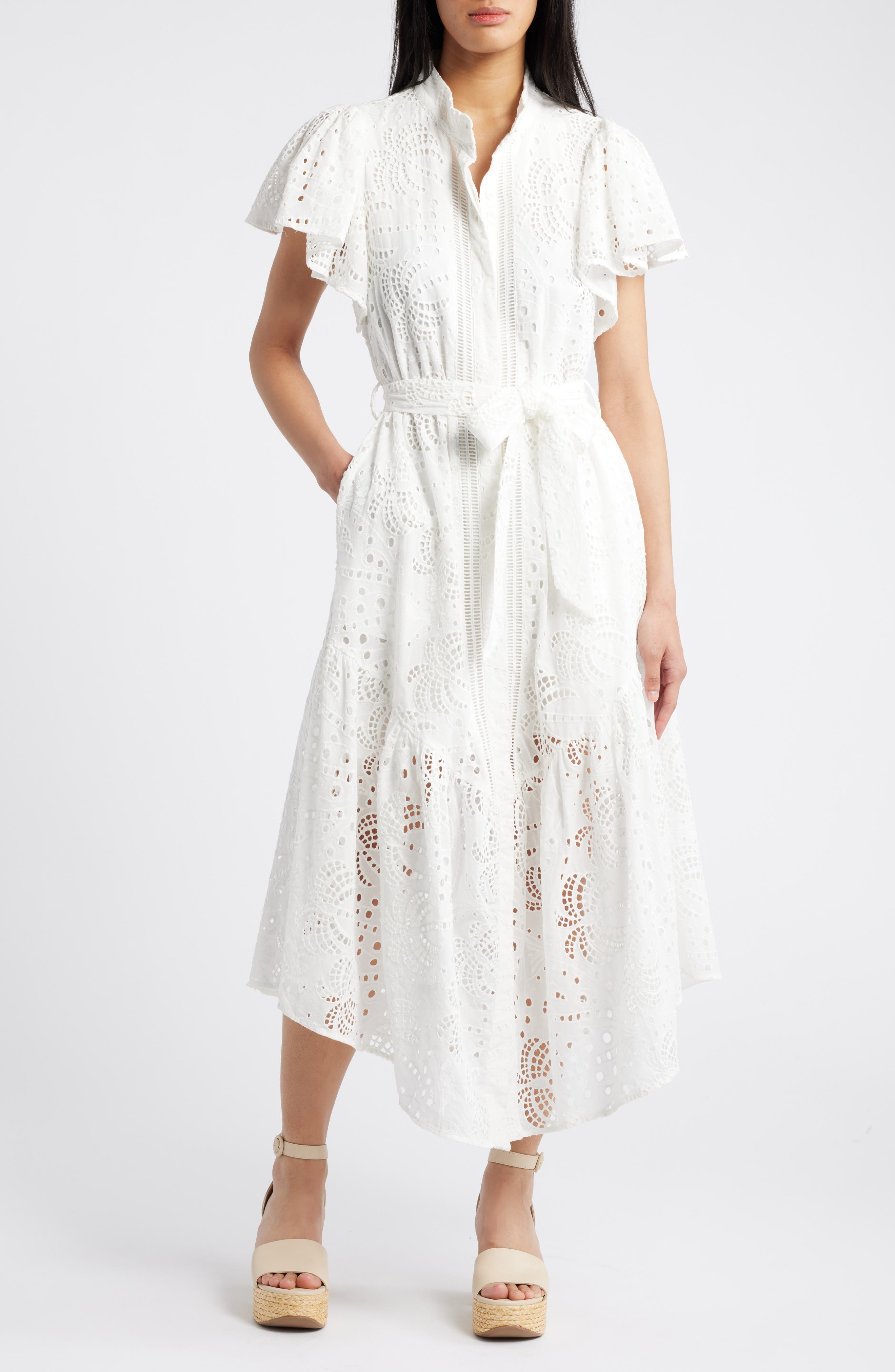 Isabella Cotton Eyelet Maxi Shirtdress - image 1