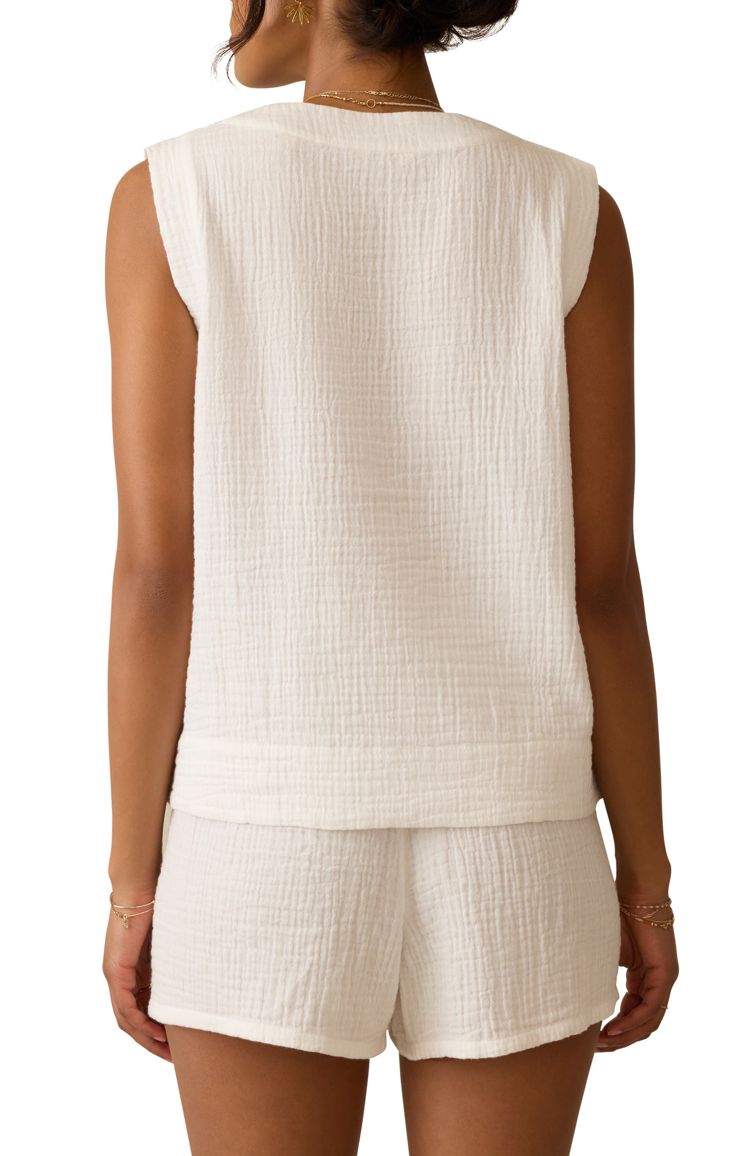 Dune Sleeveless Organic Cotton Gauze Popover Top - image 2