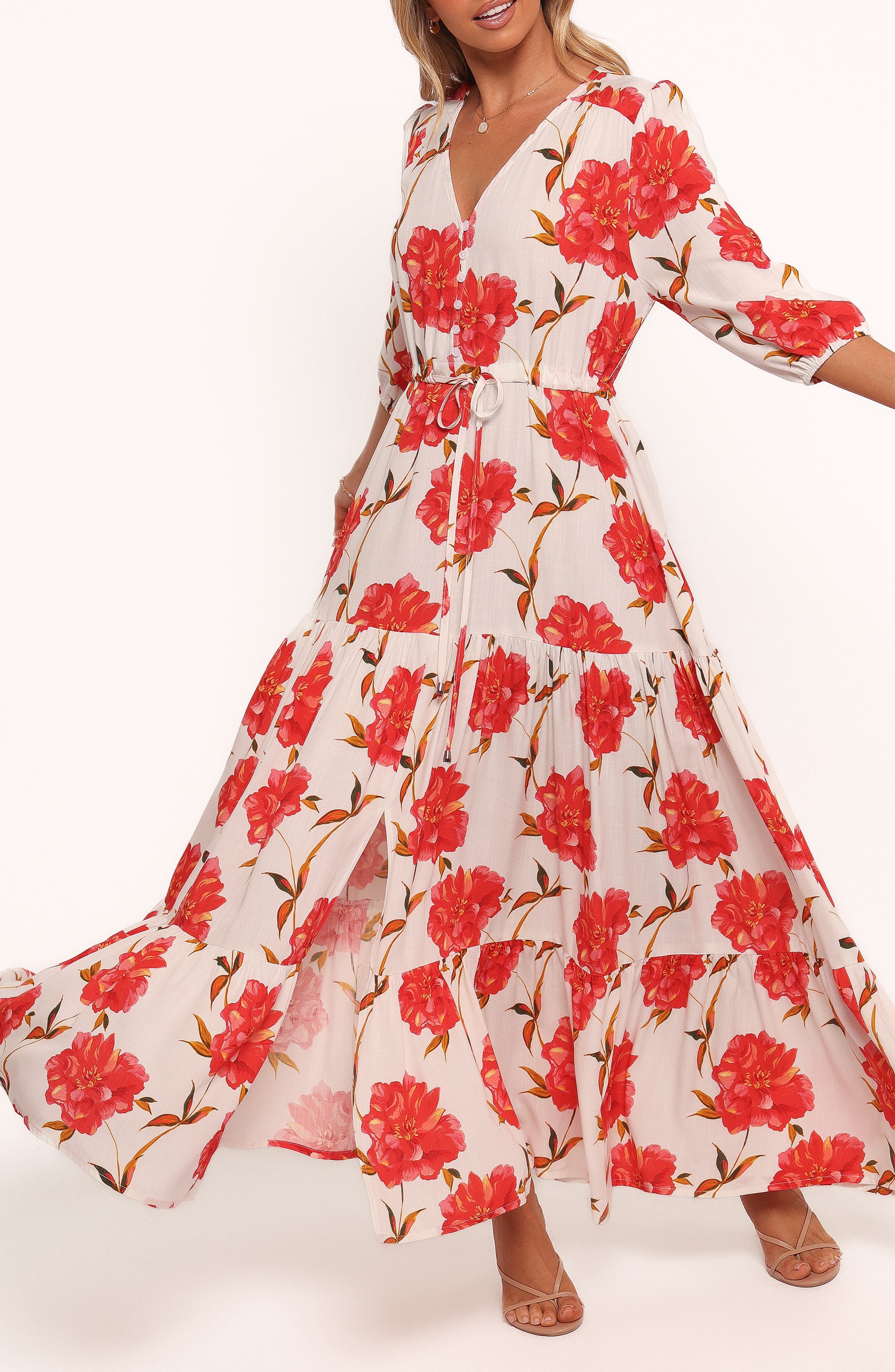 Kelda Floral Tiered Maxi Dress - image 1