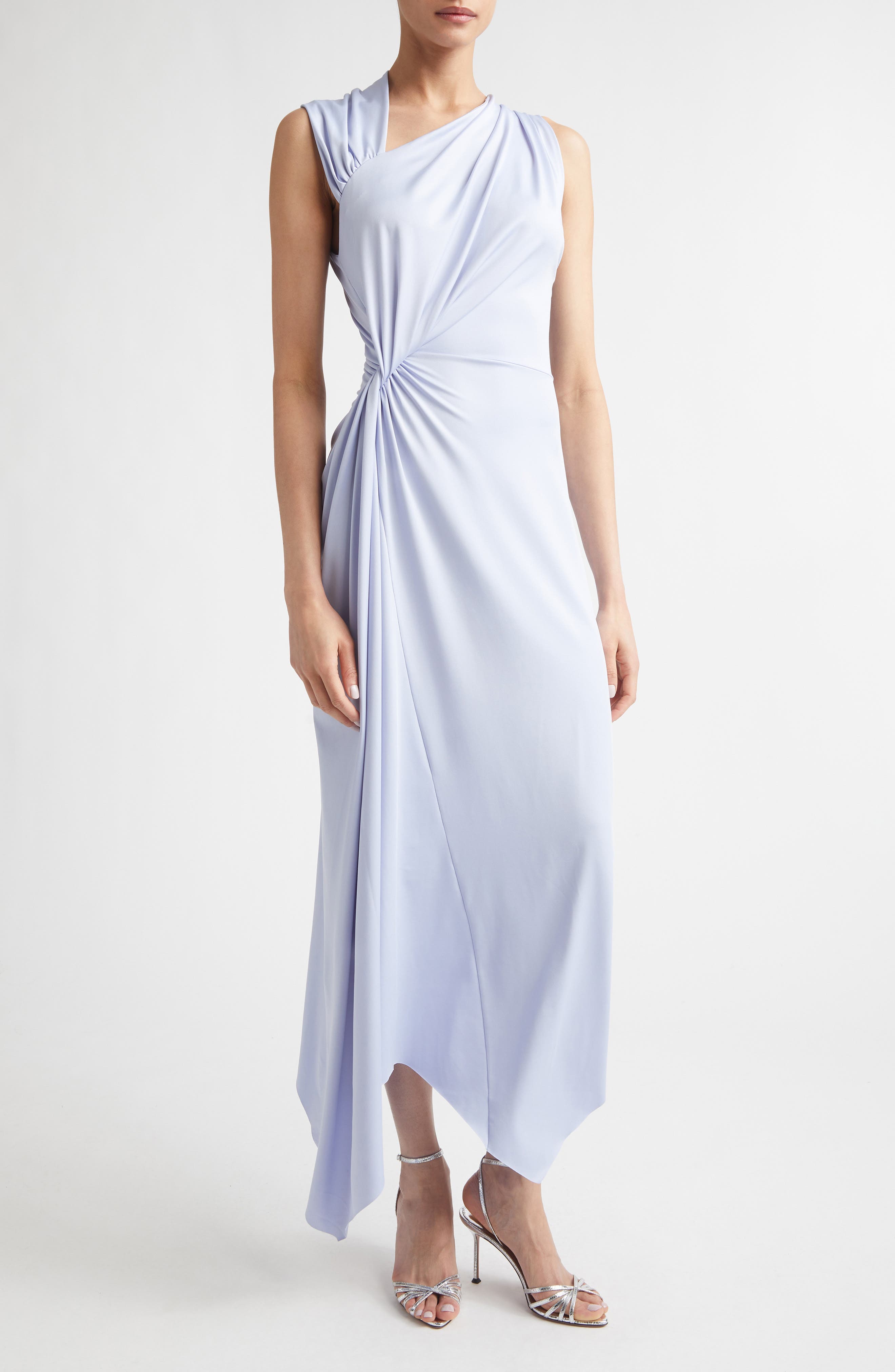 Asymmetric Stretch Jersey Midi Dress - image 3